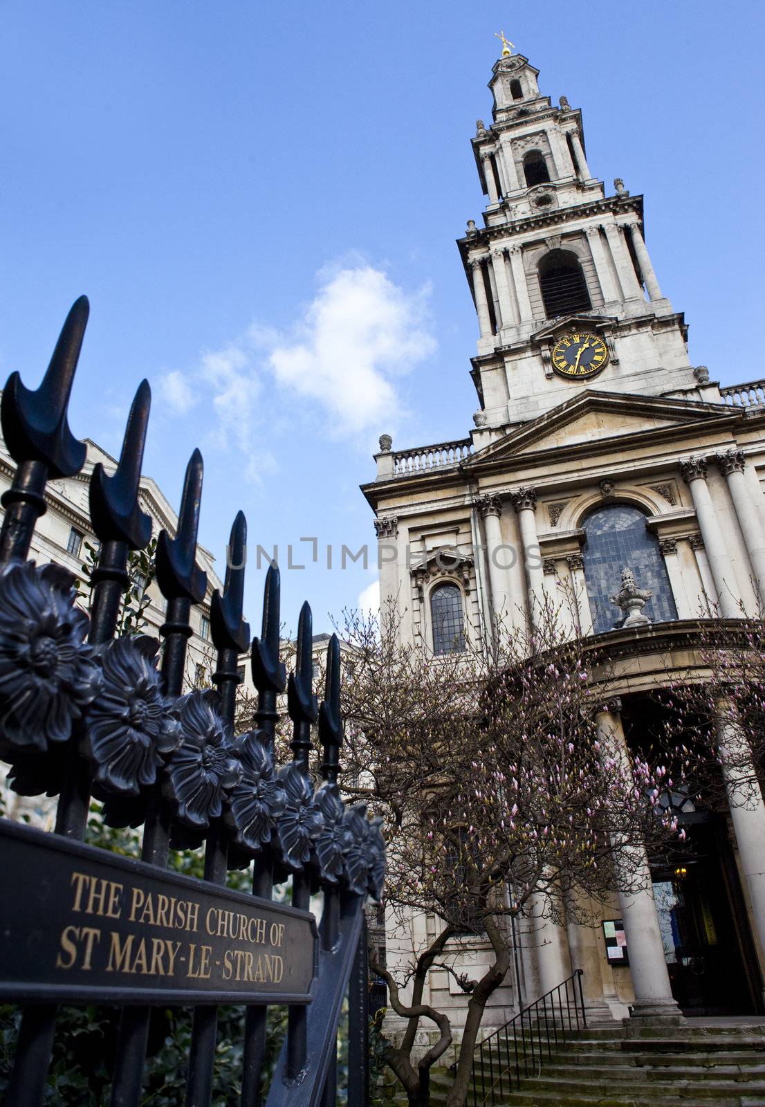 The famous baroque style St-Mary-Le-Strand in London.  Today it is the offical church of the Women's Royal Naval Service.