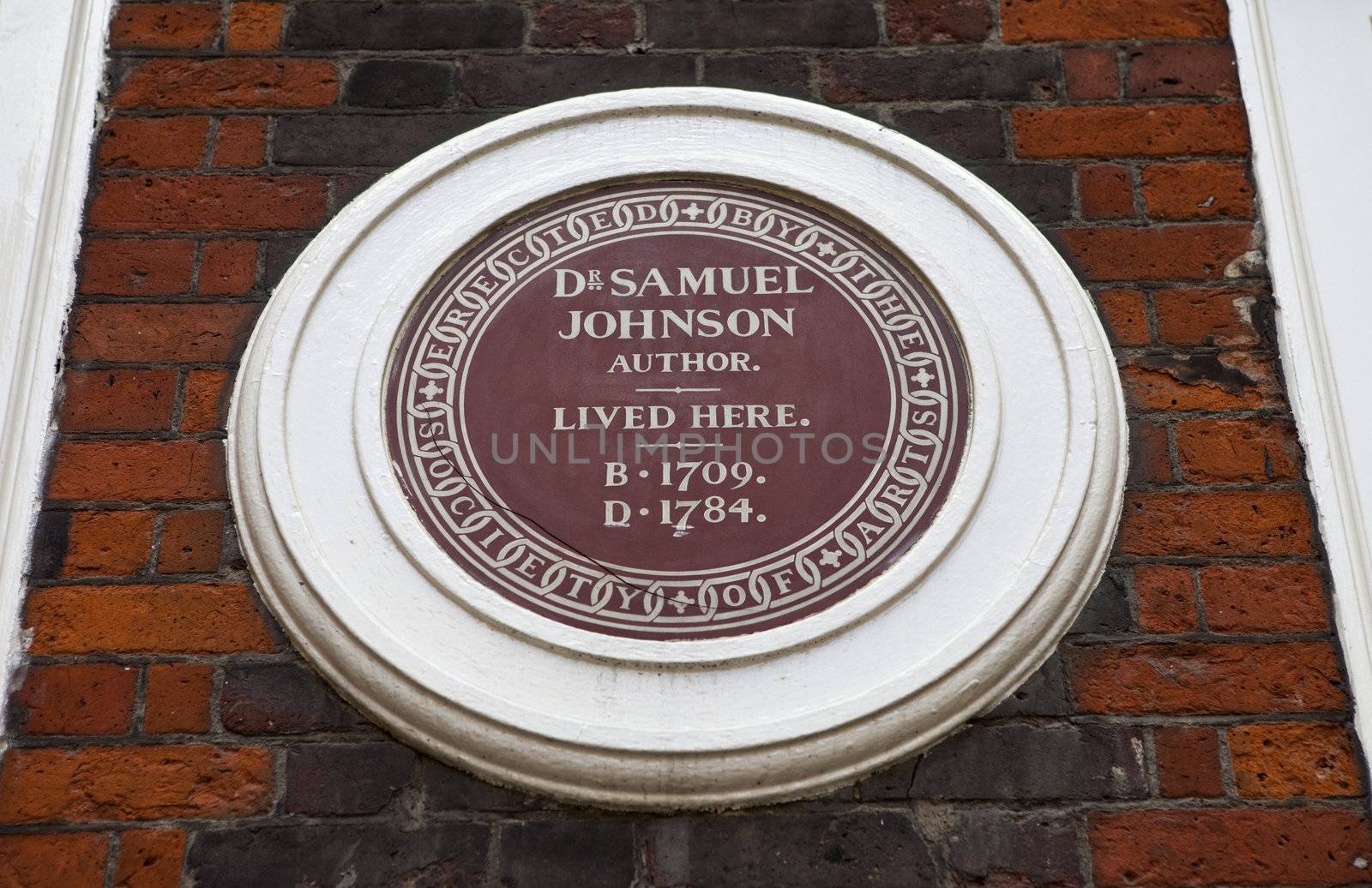 Samuel Johnson Plaque on Johnson House in London.