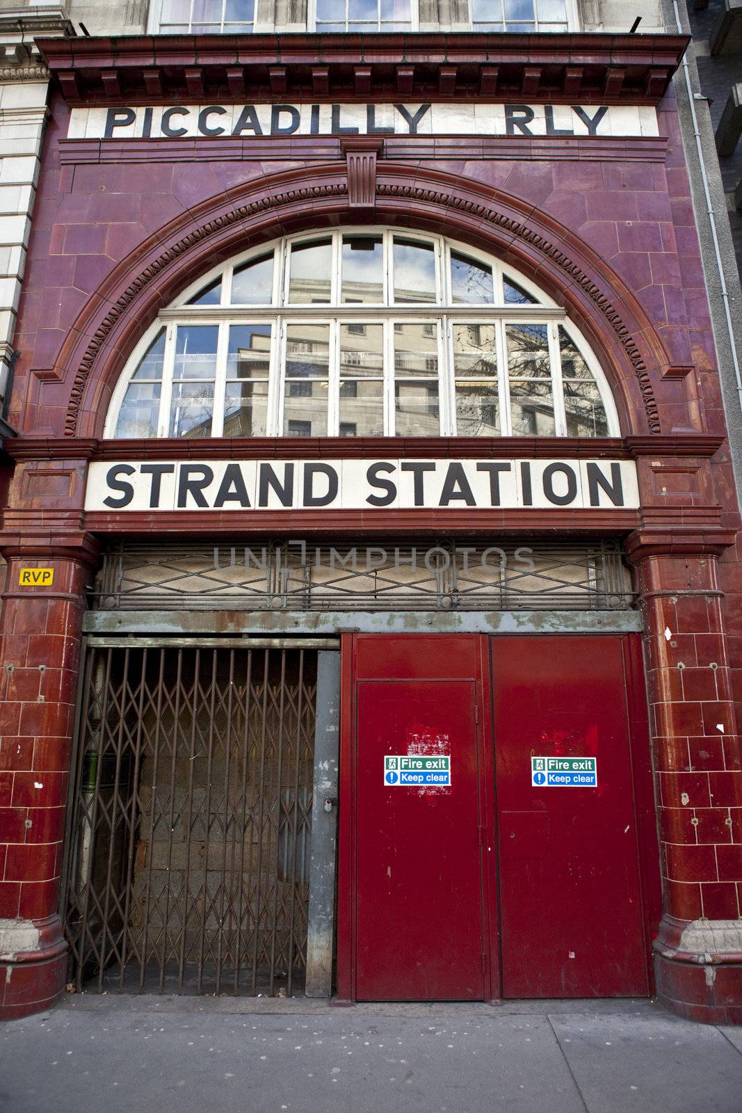 The entrance to the now abandoned/un-used Strand / Aldwych Station.