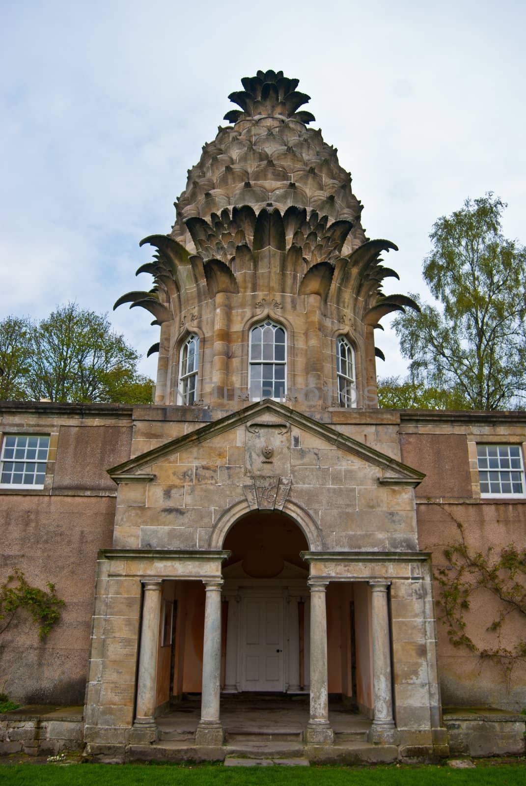 historical Dunmore Pineapple house near Falkirk, Scotland