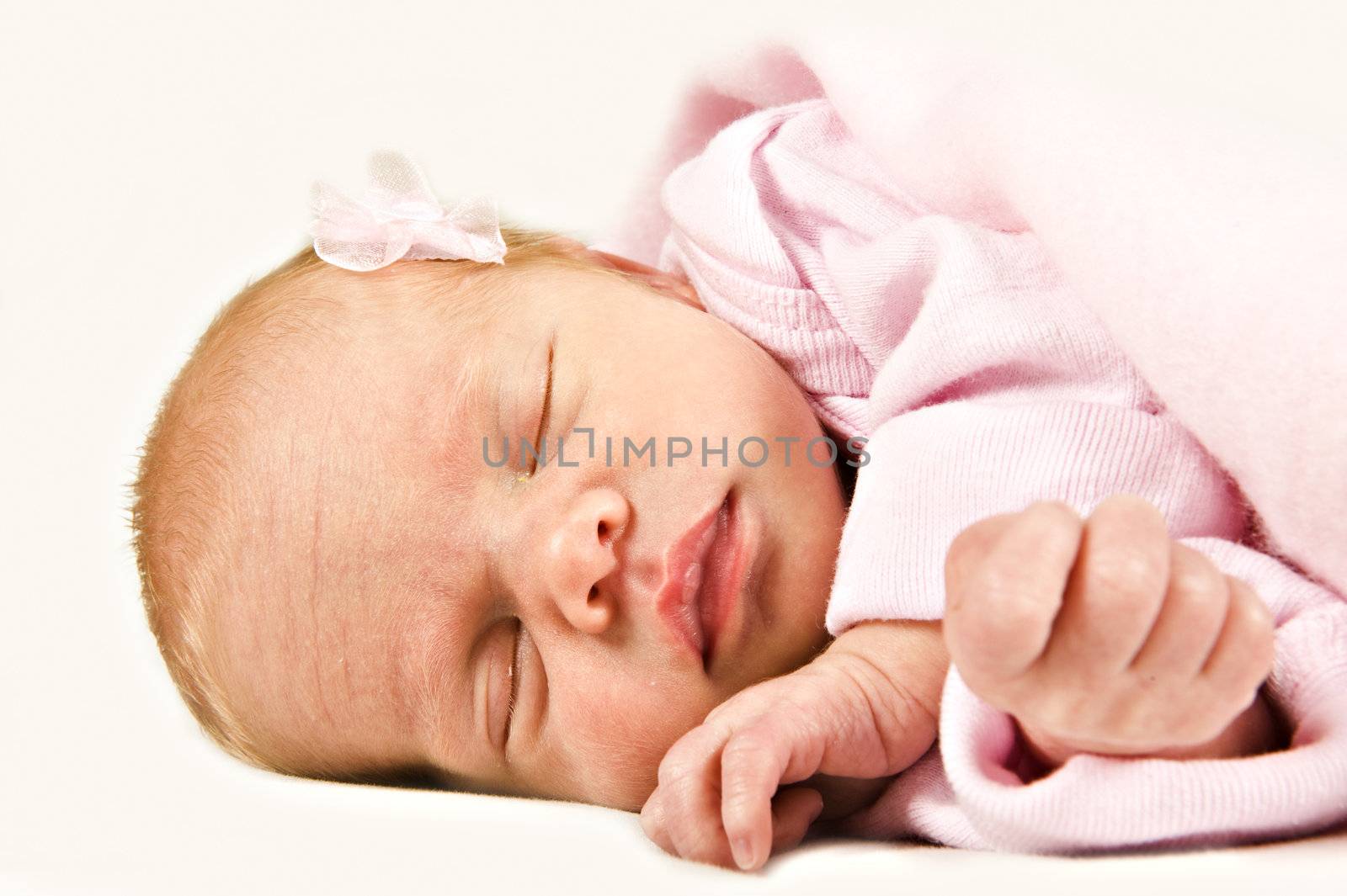 New born baby girl sleeping peacefully by tish1