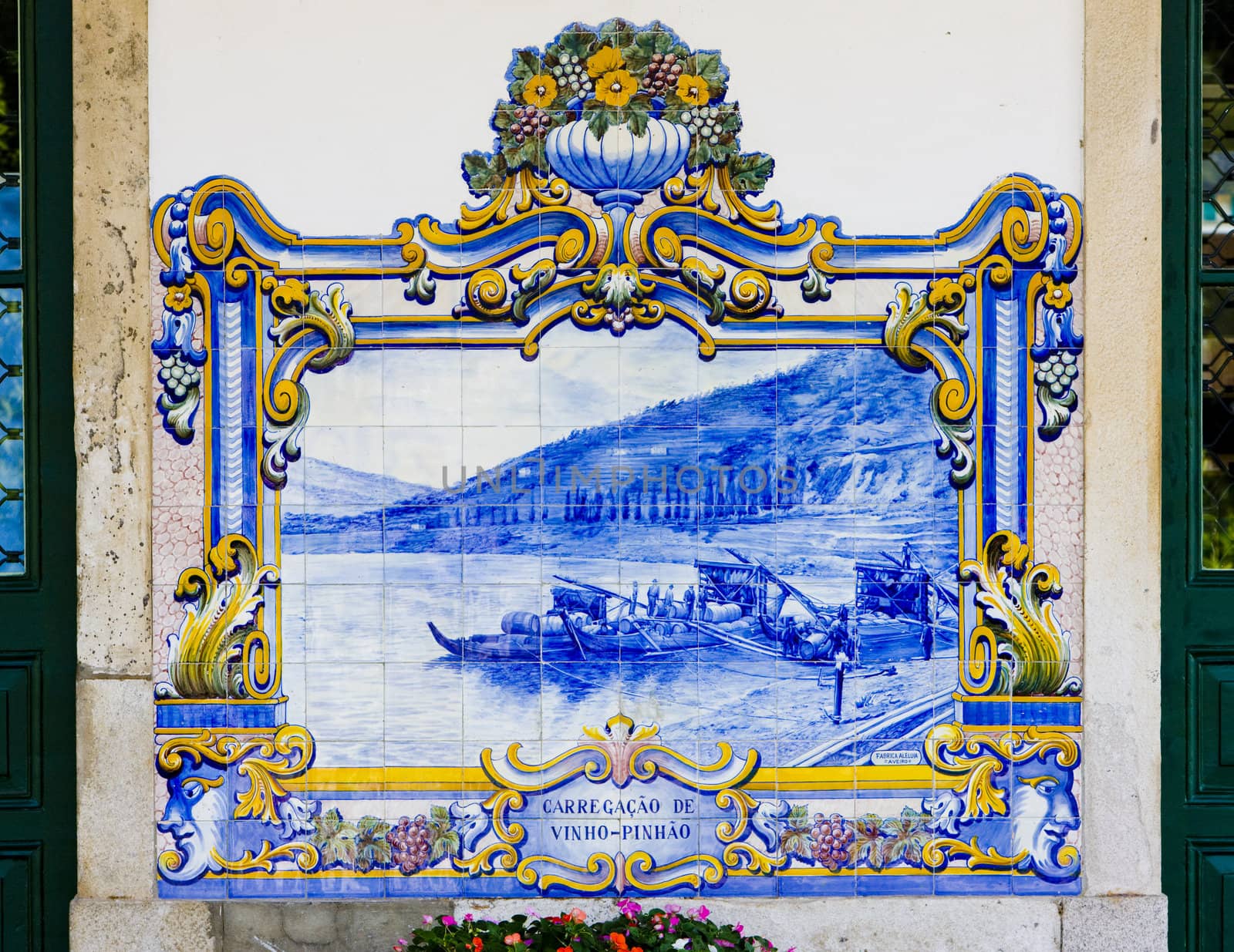 tiles (azulejos) at railway station of Pinhao, Douro Valley, Portugal