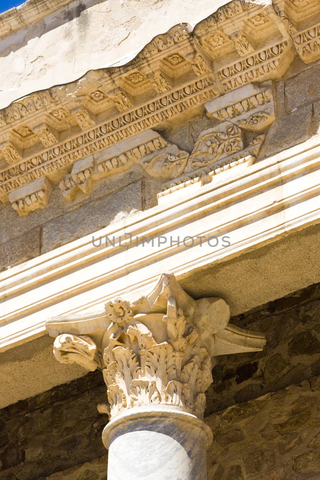 detail of Roman Theatre, Merida, Badajoz Province, Extremadura,  by phbcz