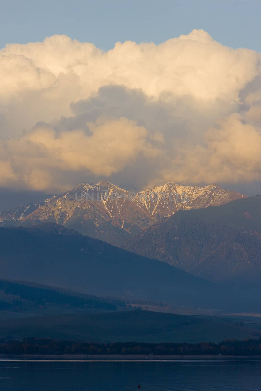 Liptovska Mara with Western Tatras at background, Slovakia