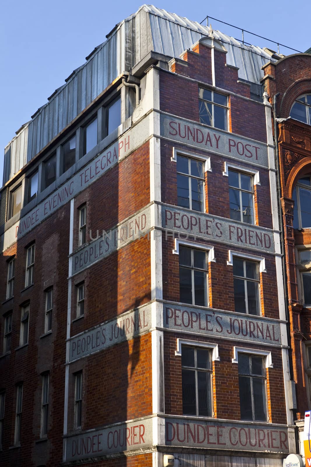 Old Publishing Buildings on Fleet Street in London.