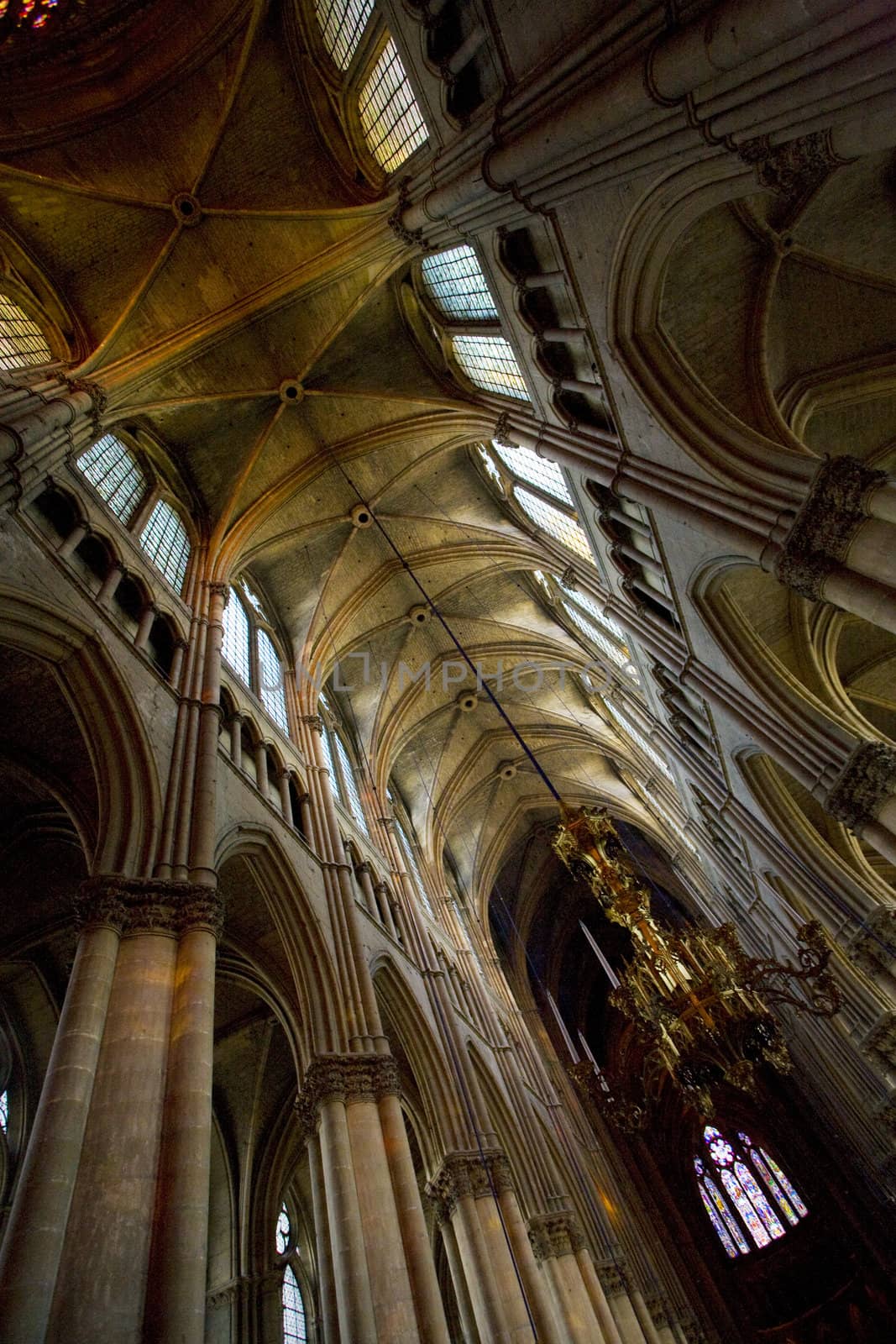 interior of Cathedral Notre Dame, Reims, Champagne, France