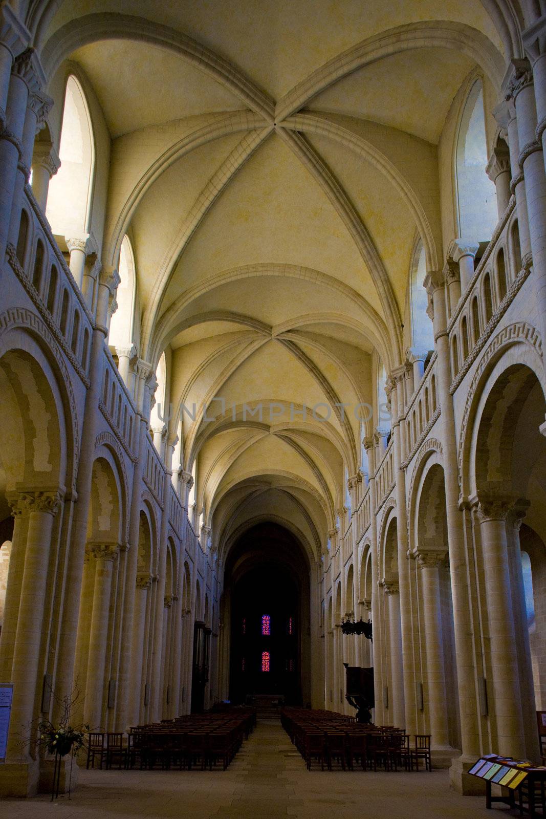 interior of church Sainte-Trinit�, Abbaye aux Dames, Normandy, France