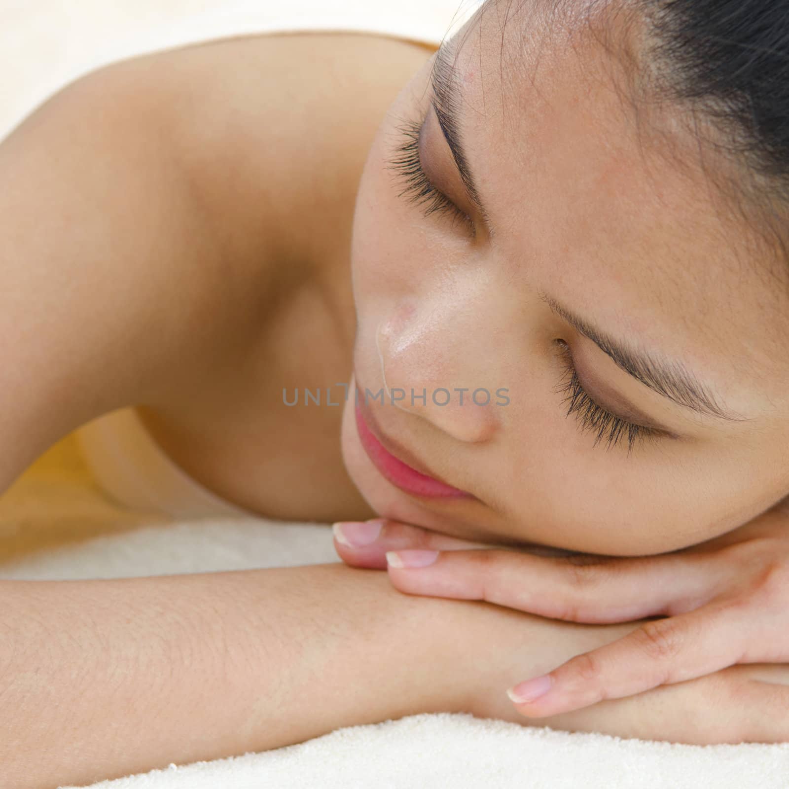 Beautiful Asian Girl having a back massage