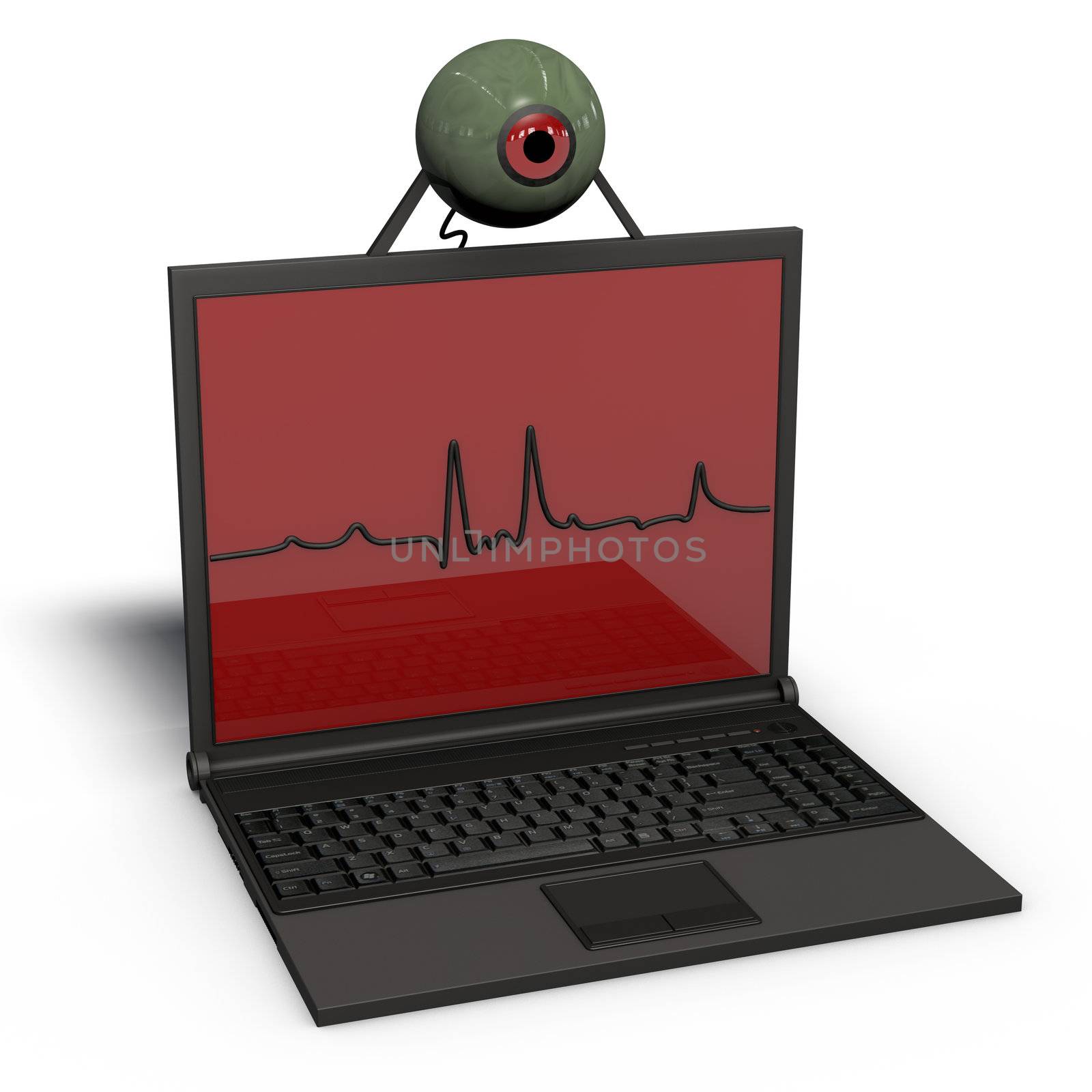a pictogram to symbolize visualization techniques - laptop with webcam