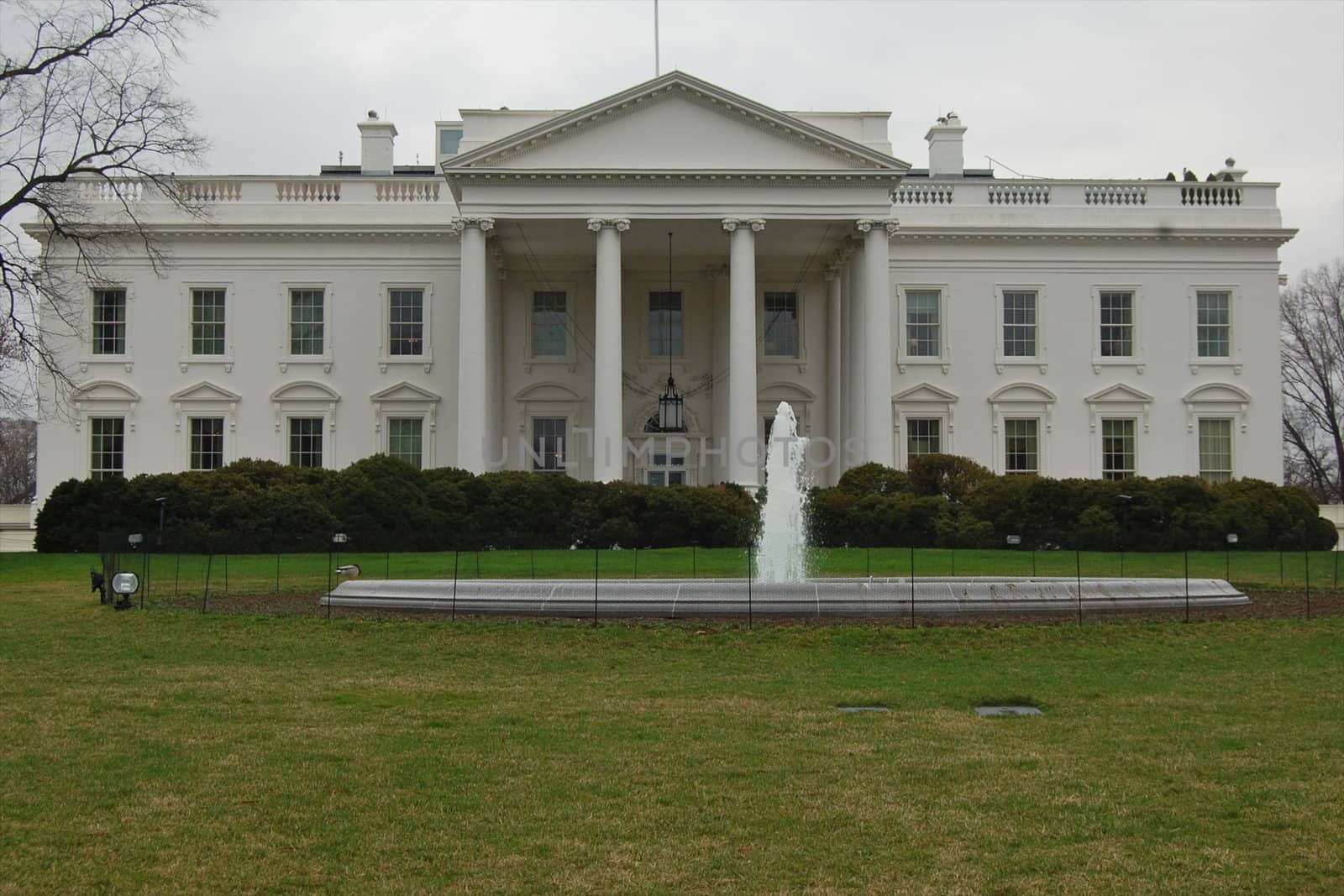 The White House, as seen from Pennsylvania Avenue.