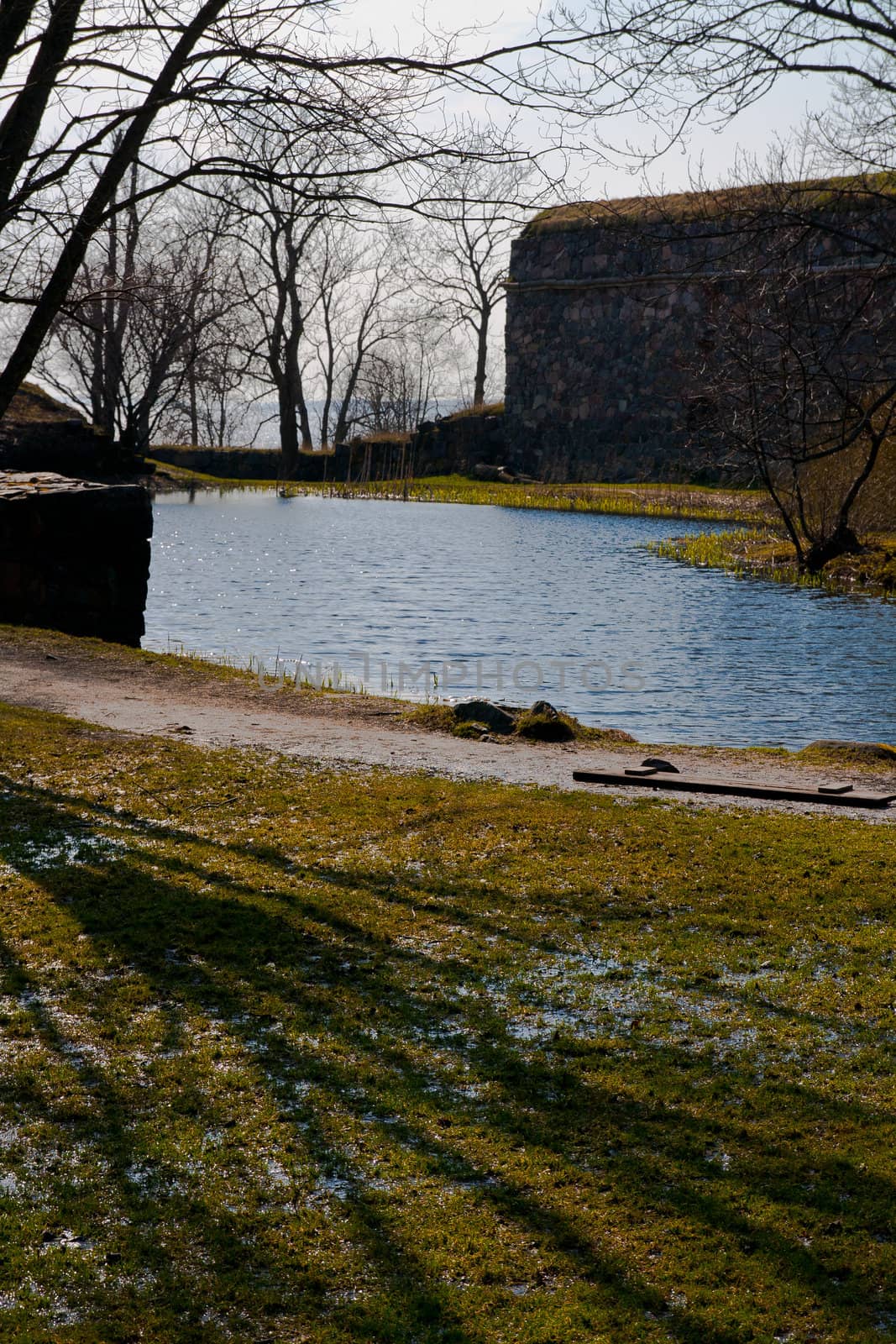 lakeshore with anchient ruins