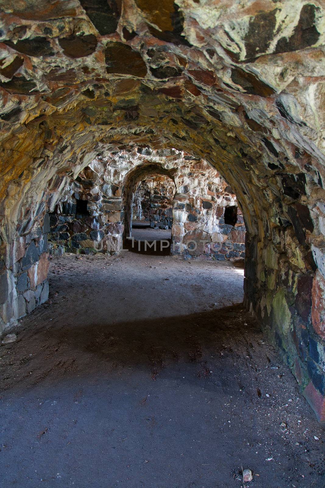 inside of castle ruins rock