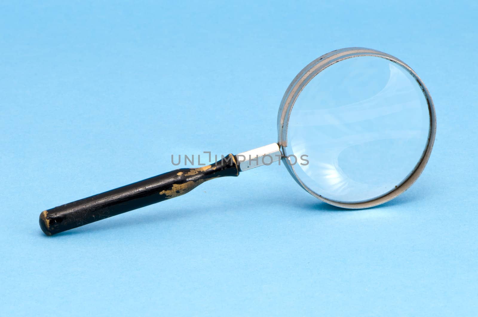 magnifying glass zoom retro tool blue background by sauletas