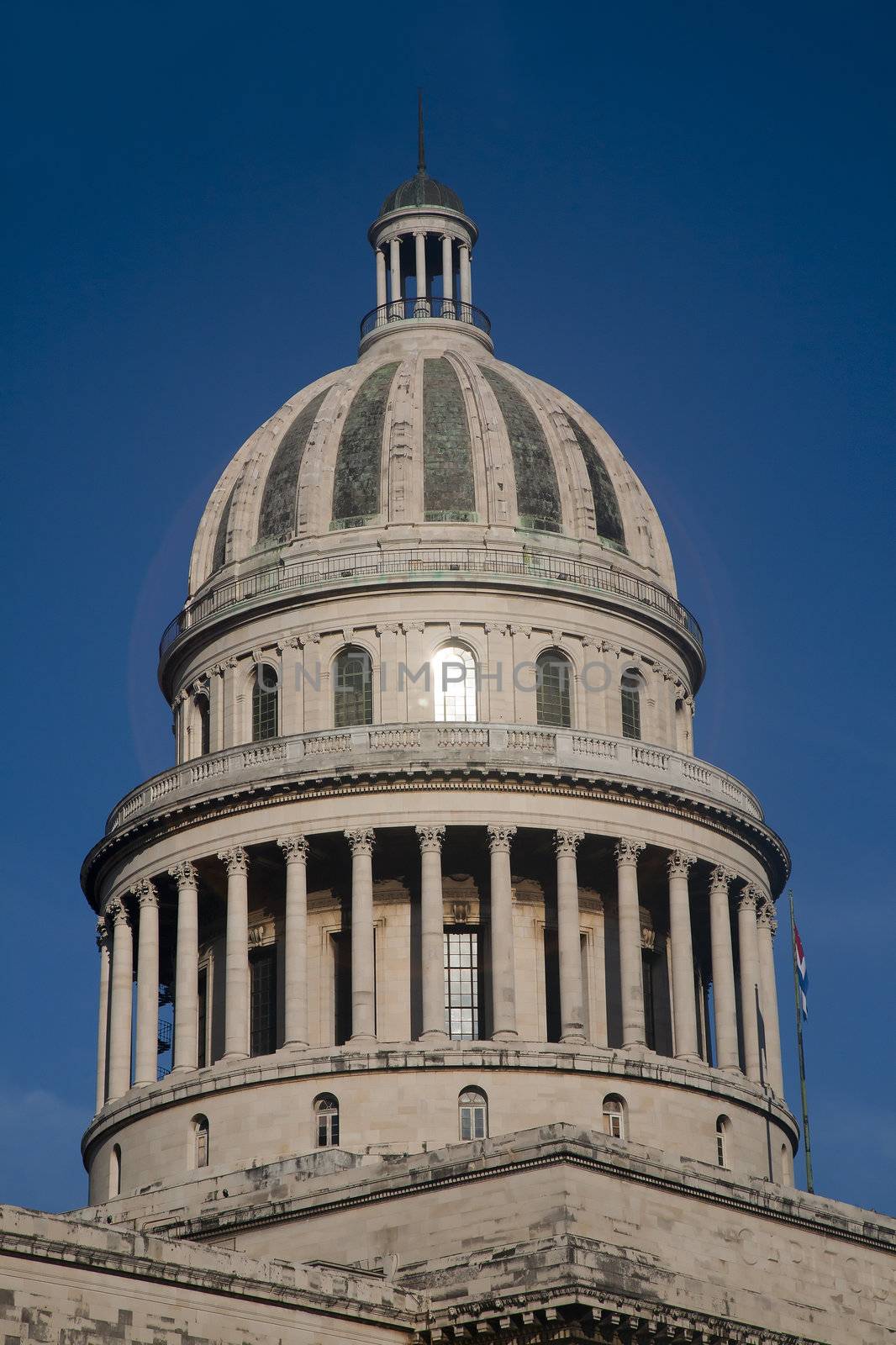 Detail of the dome of National capitol building in Havana, cuba
