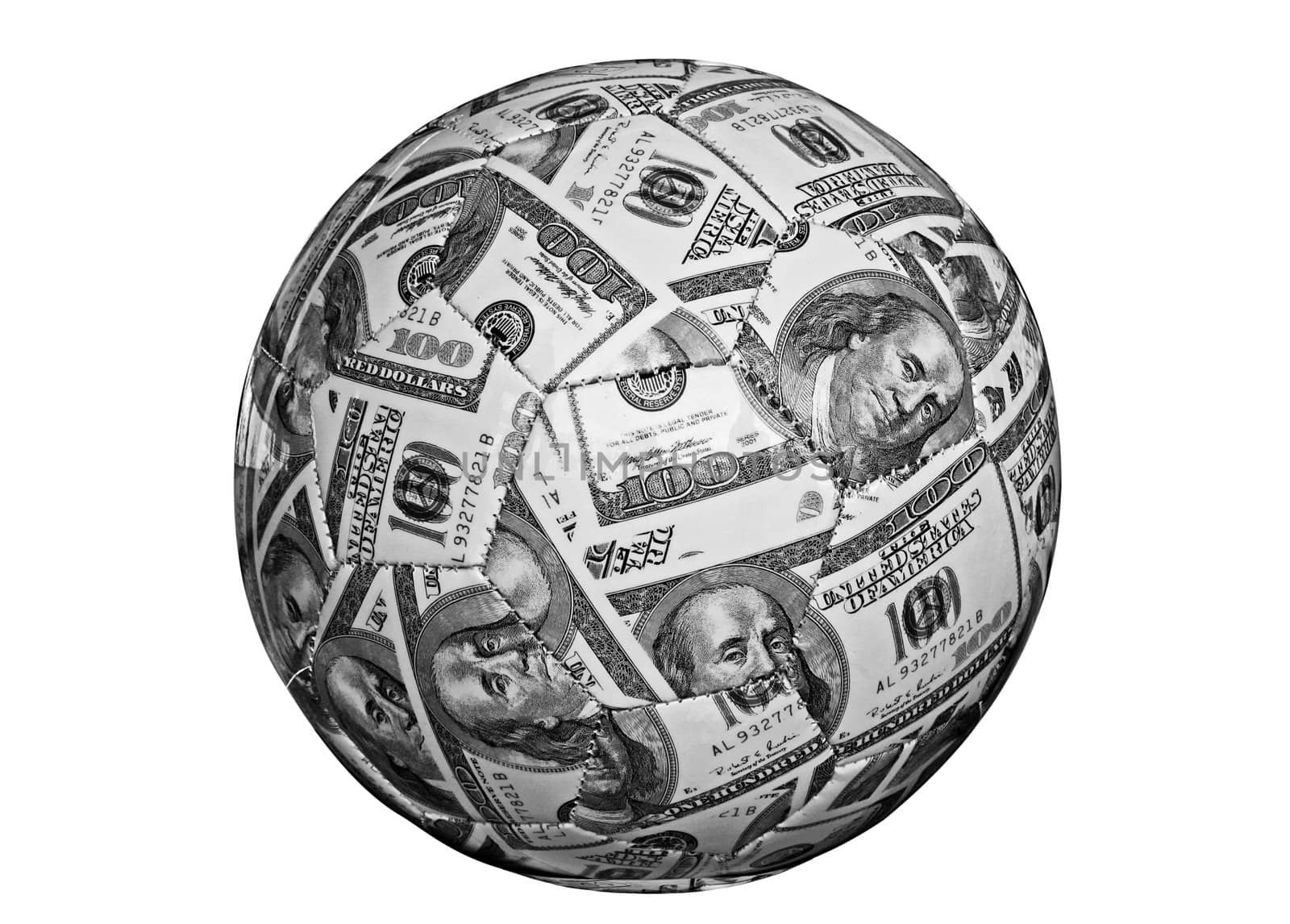 cash ball isolated on white
