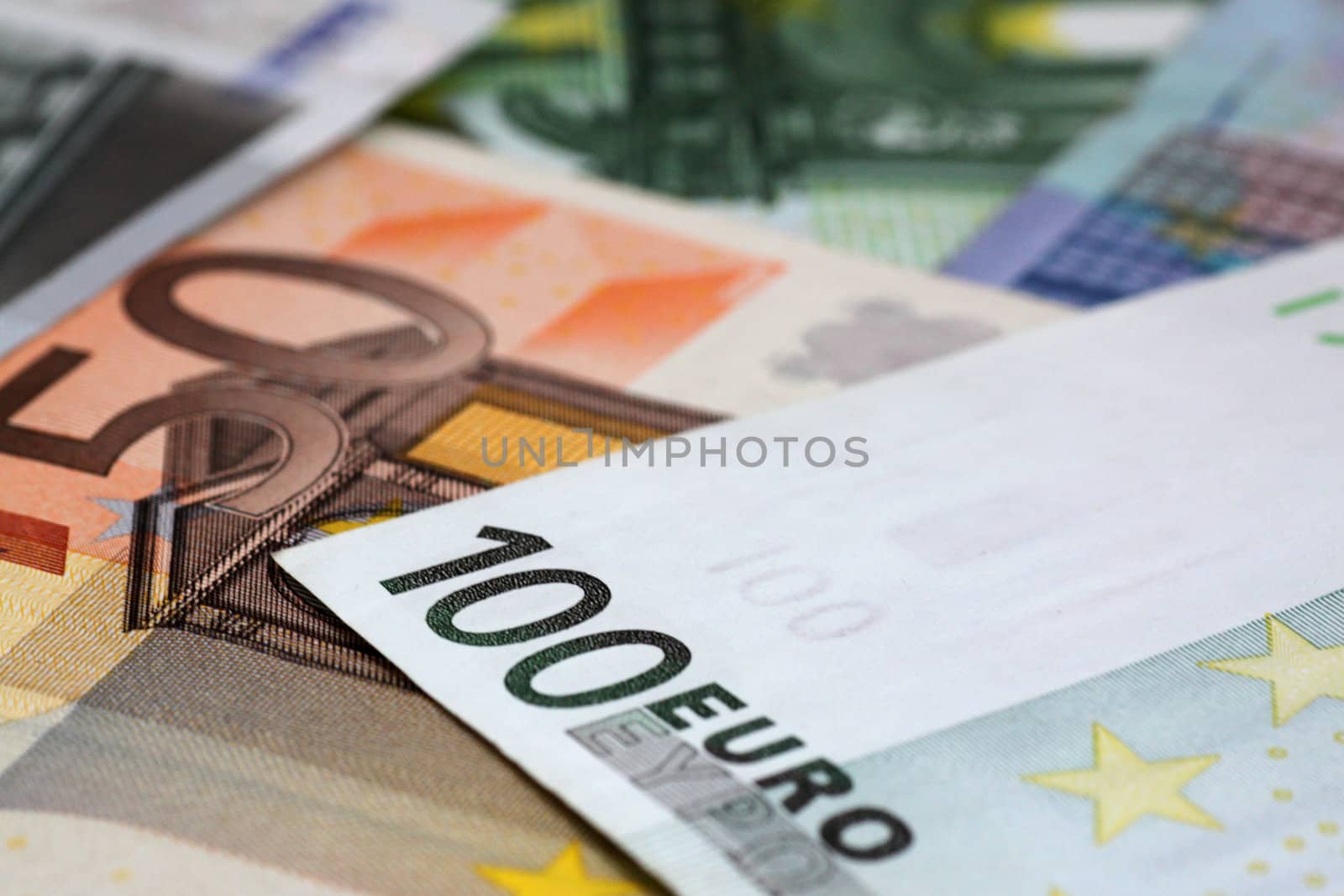 close up of euro banknotes