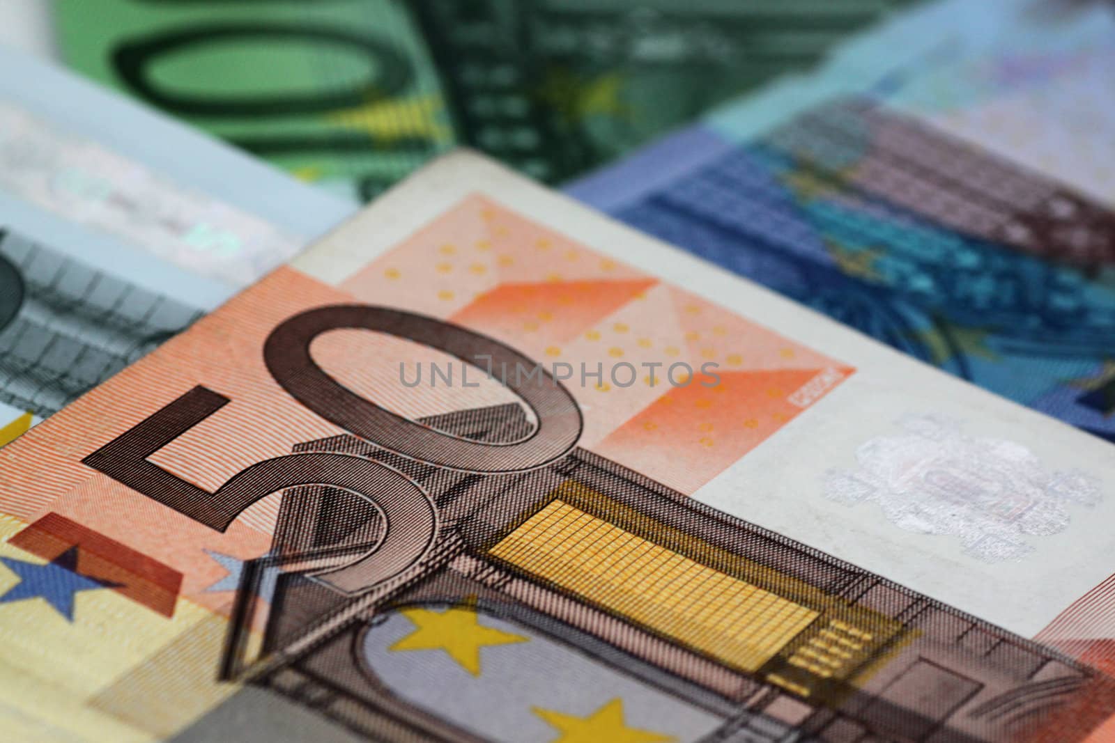 close up of euro banknotes