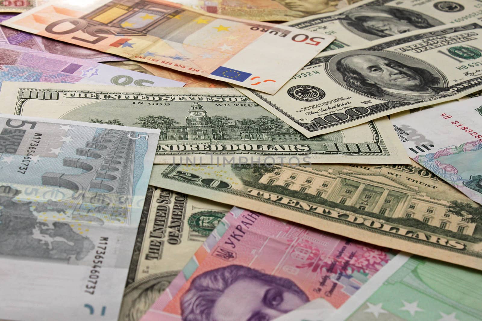 currencies: euro, dollar, rouble, hrivna