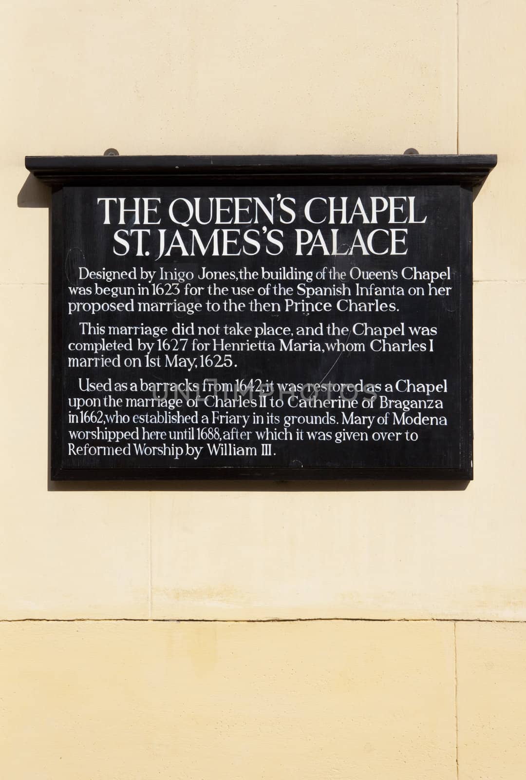 Queen's Chapel at St. James's Palace in London.