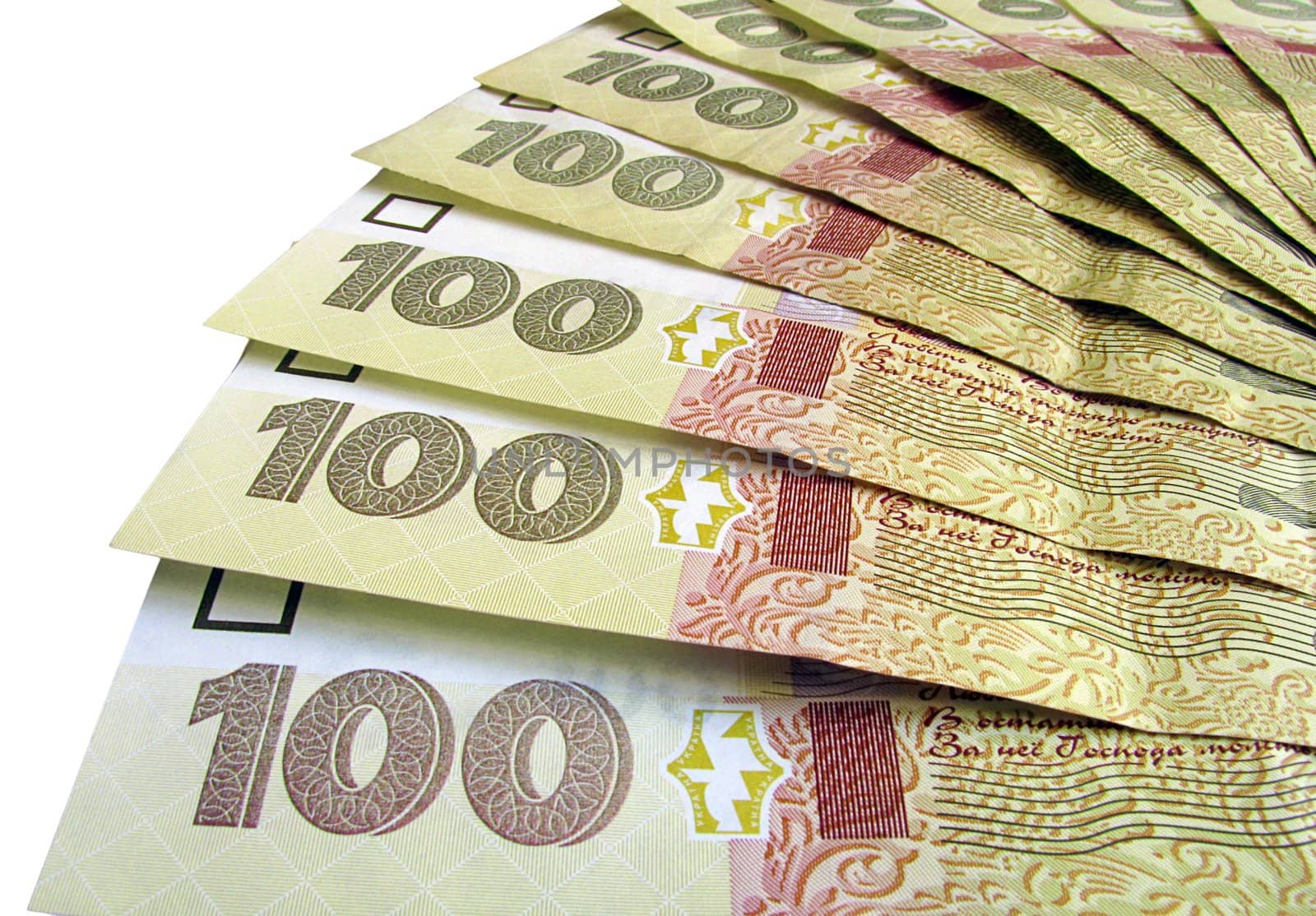 fan-shaped money (100 hrivna)