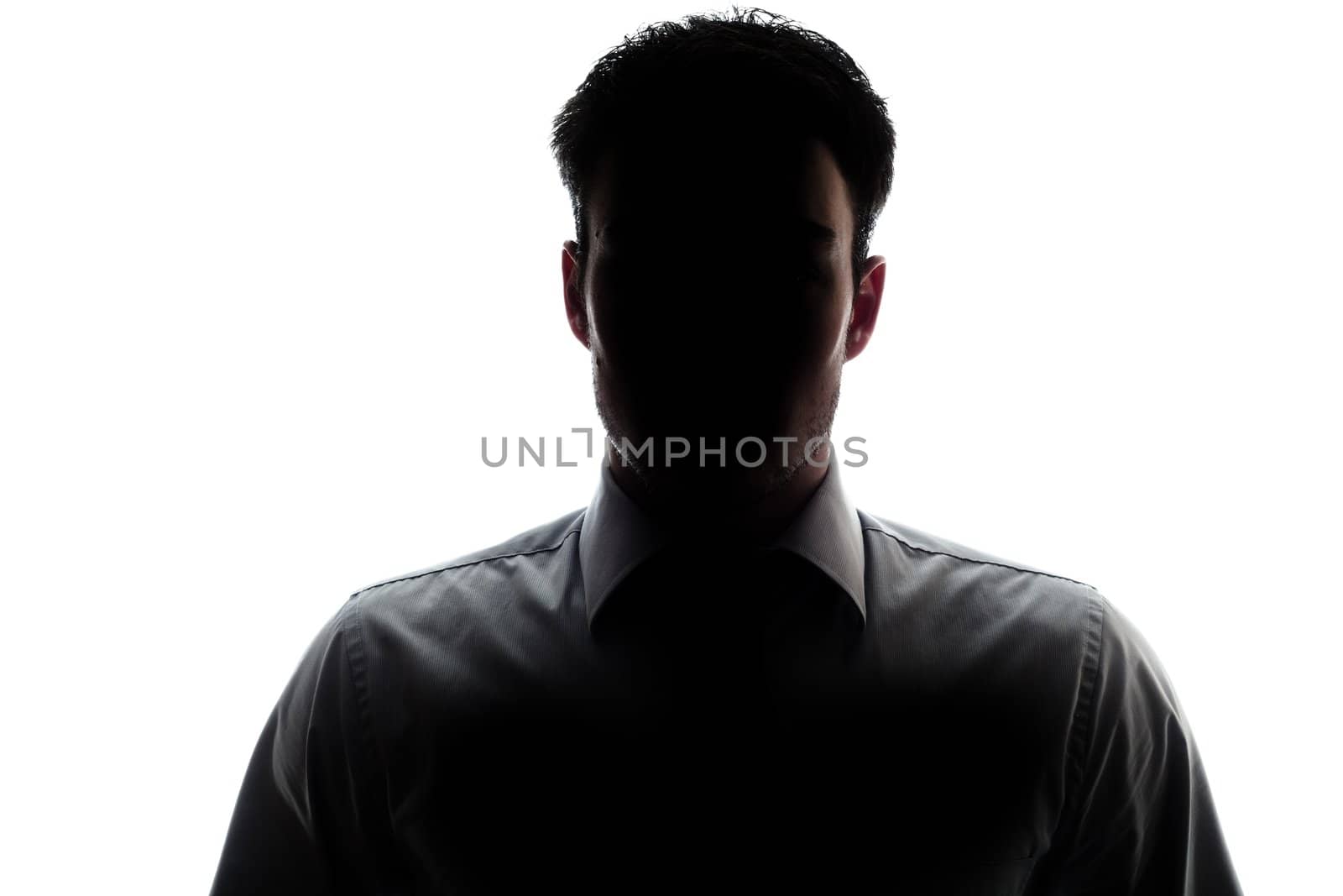 Businessman portrait silhouette and a misterious face