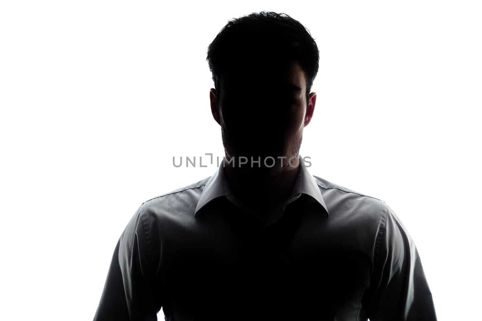 Businessman portrait silhouette and a misterious face