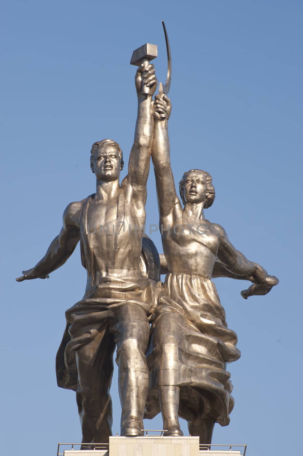 Sculpture "Worker and collective farmer". Taken in Moscow, Russia on May 2012