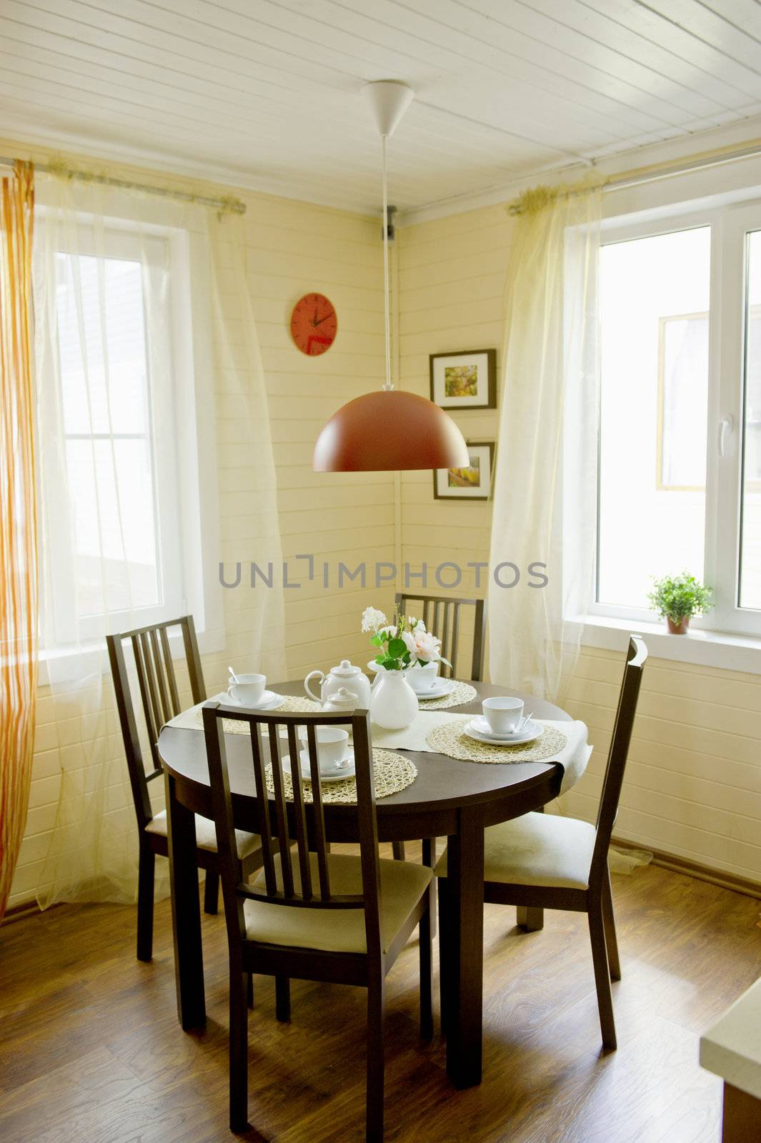 Privat house interior. Traditional Scandinavian interior.