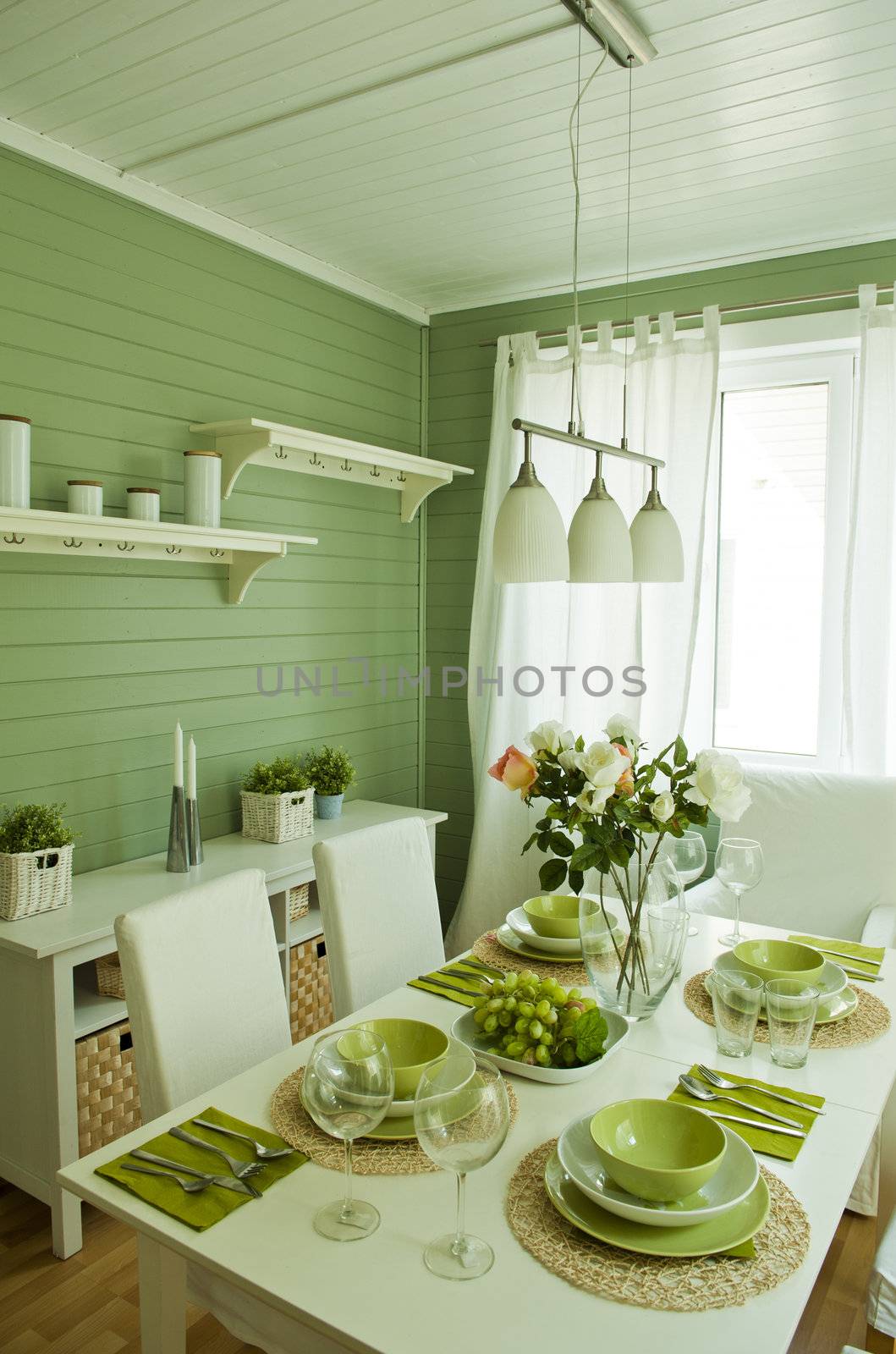 Privat house interior. Traditional Scandinavian interior.