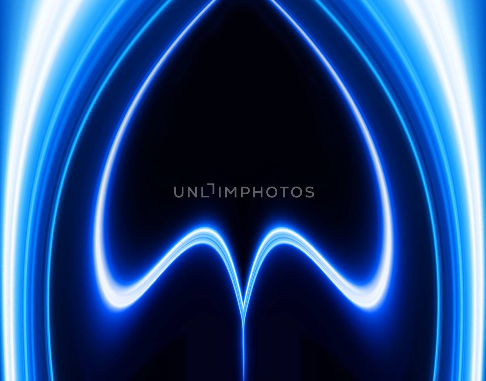 Greased light pattern on blue background personifying technological processes