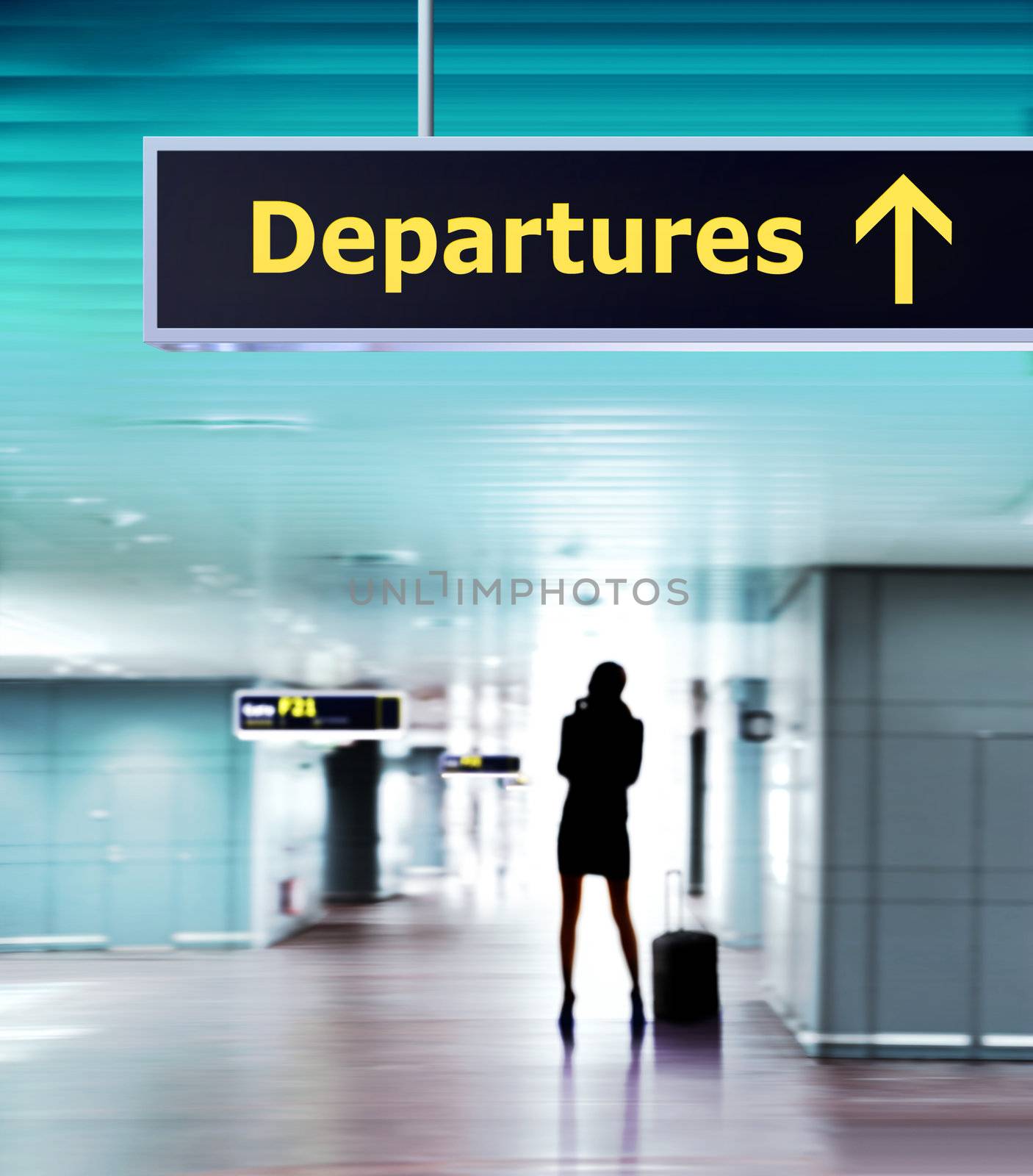 Tourist info signage in airport in international language