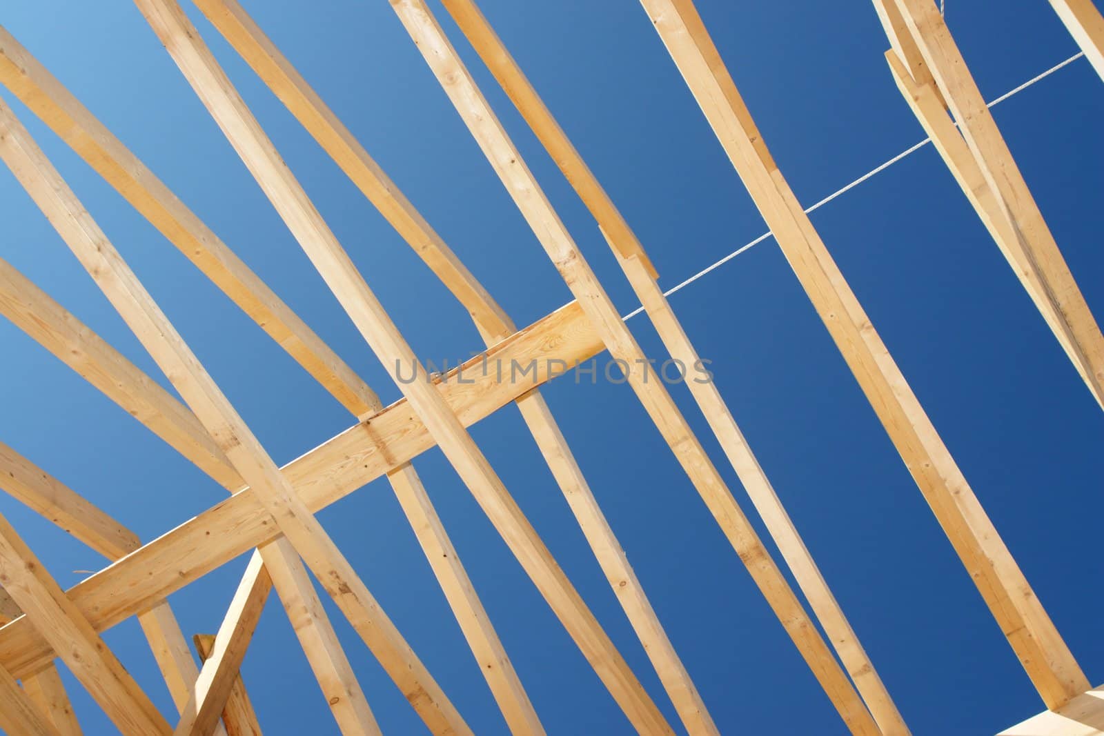 a carcass roof on a building site..