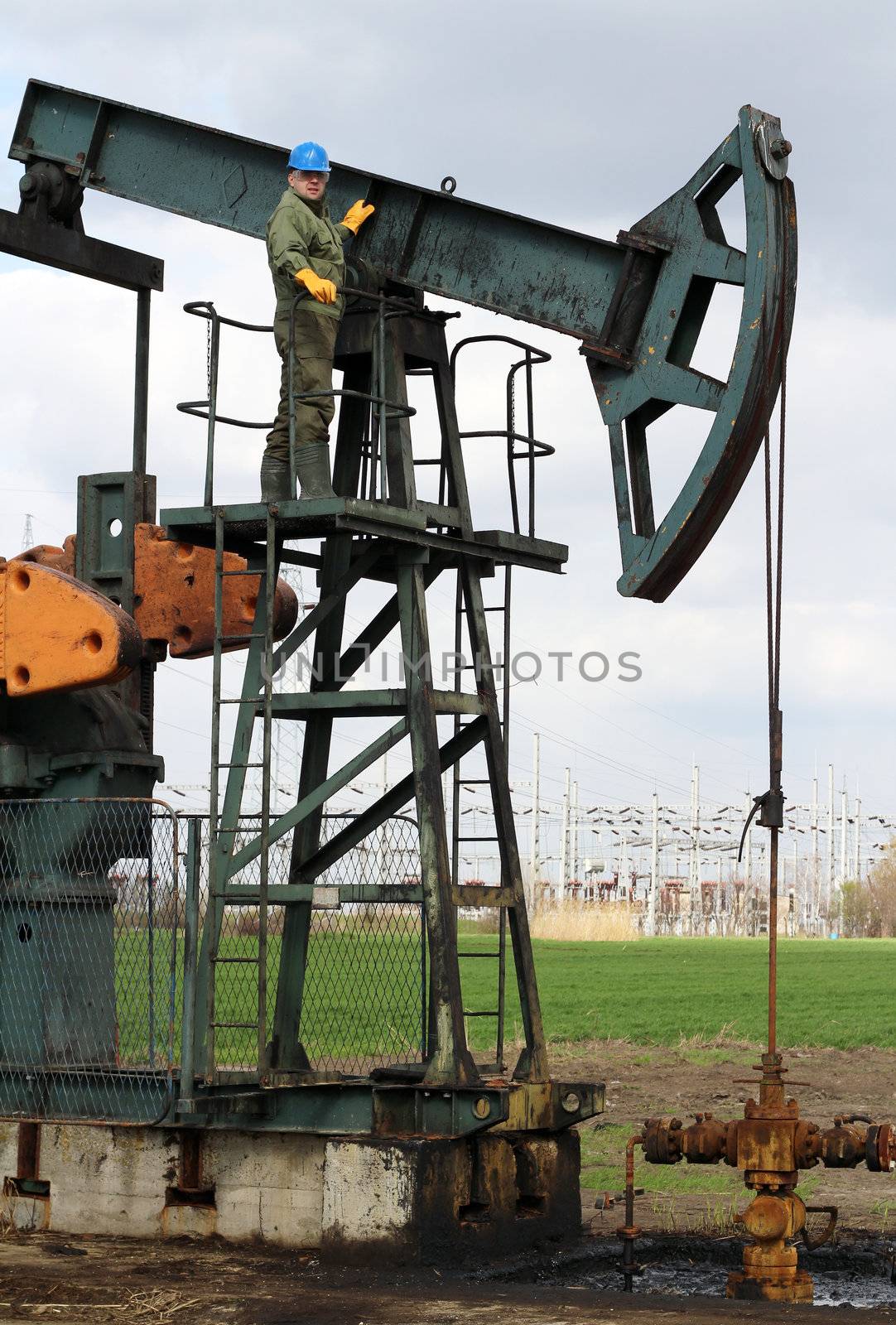 oil worker at an oil field