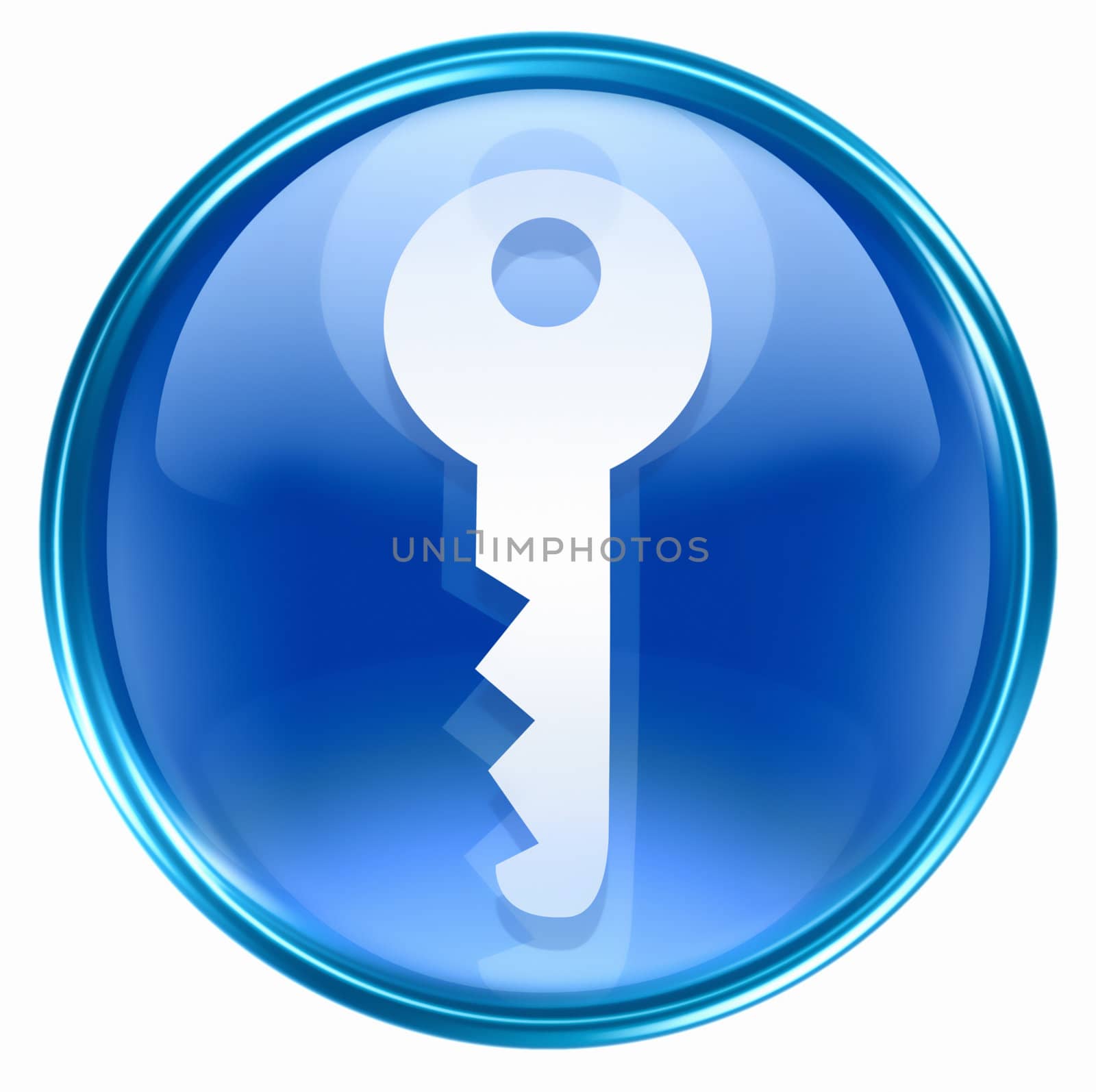 Key icon blue, isolated on white background by zeffss