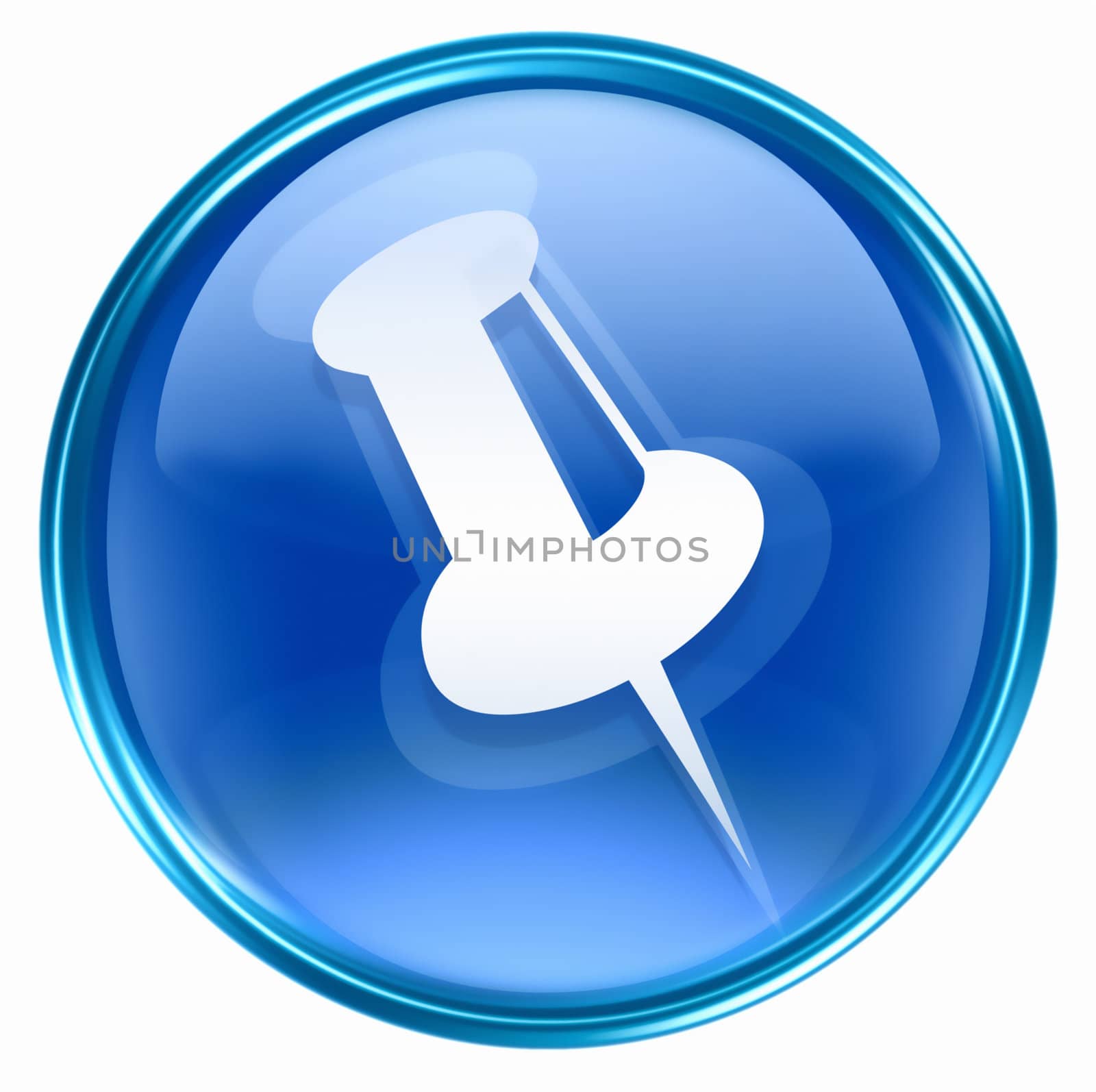  thumbtack icon blue, isolated on white background. by zeffss