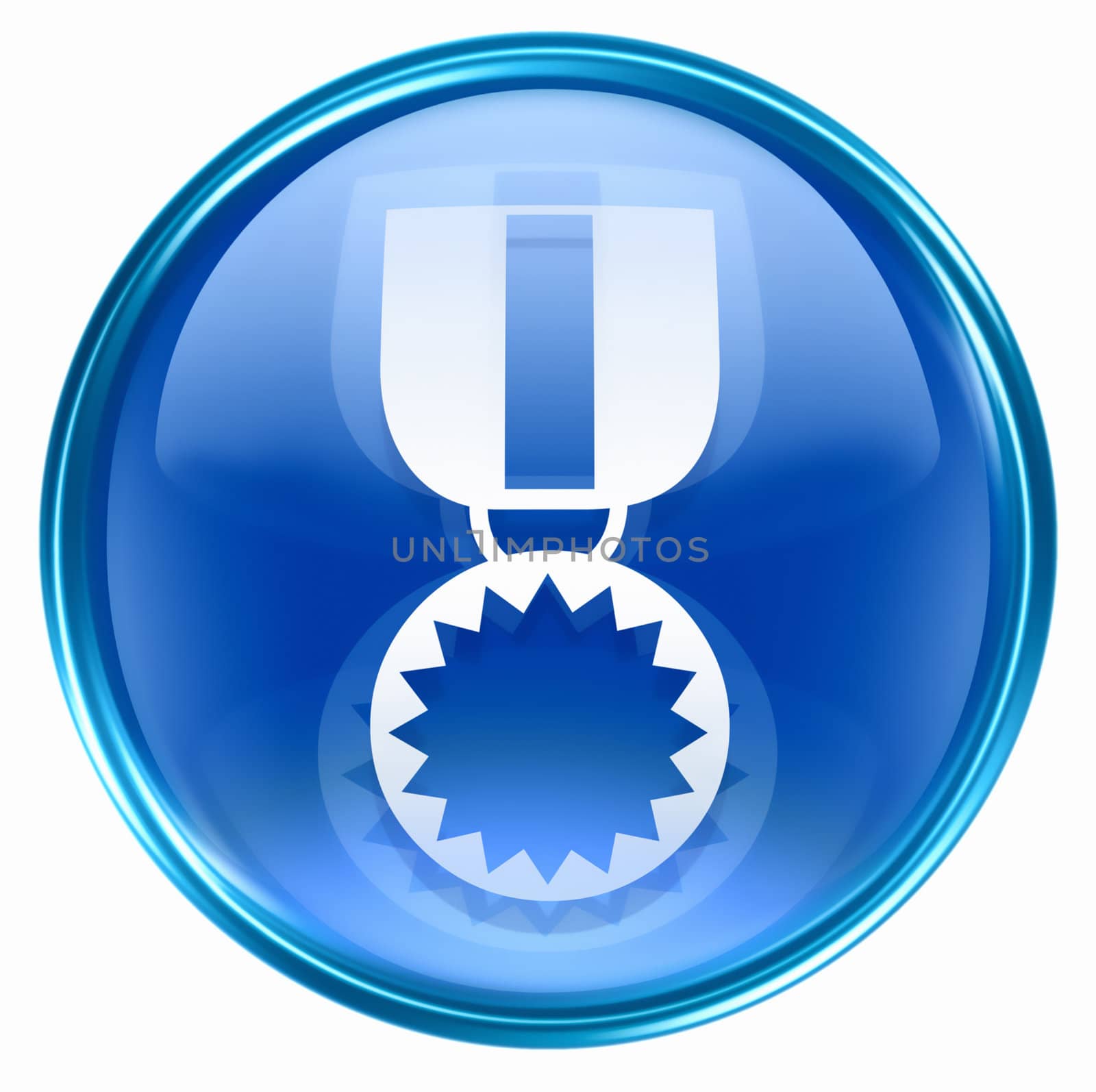  medal icon blue, isolated on white background. by zeffss