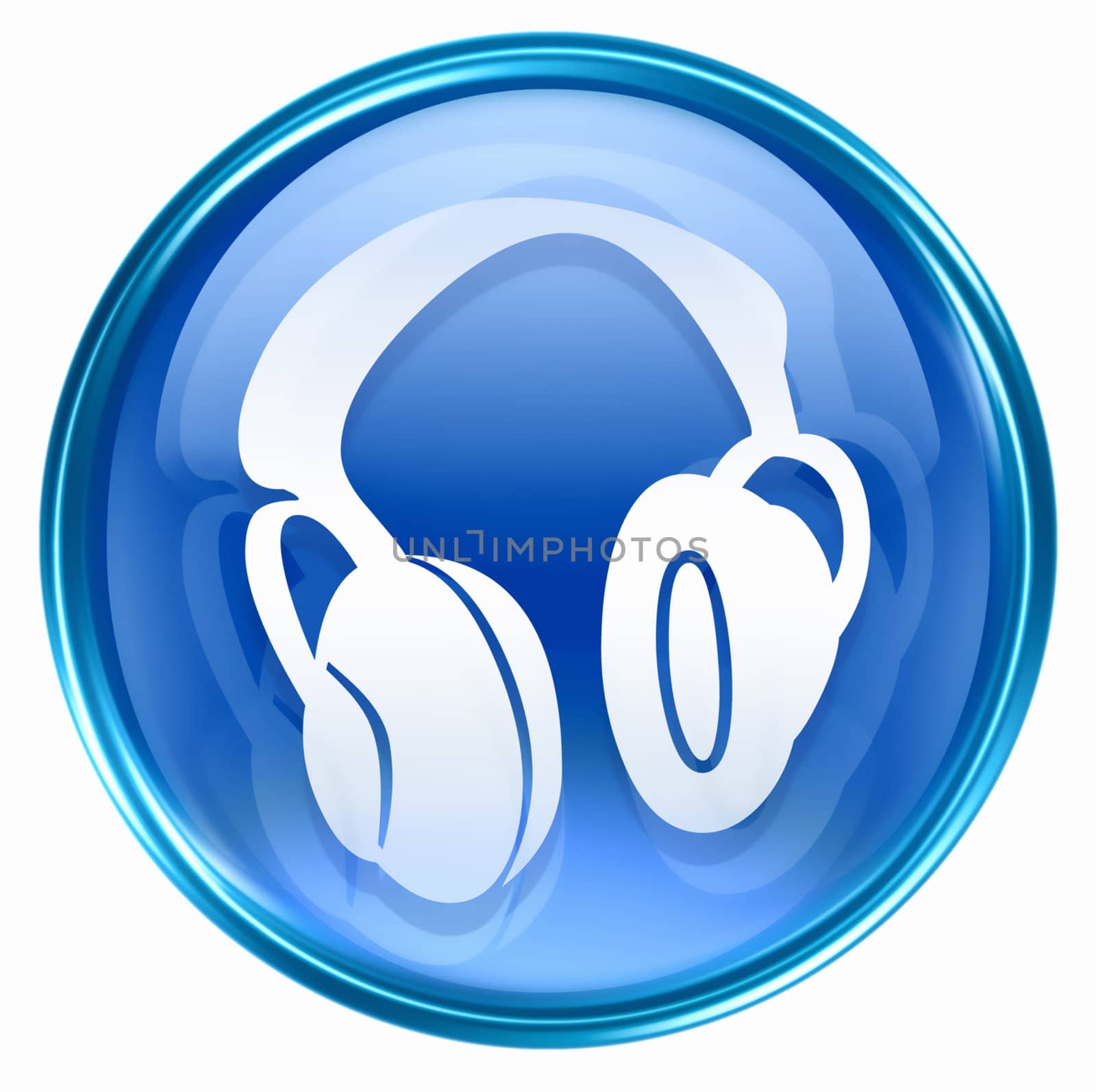 headphones icon blue, isolated on white background. by zeffss