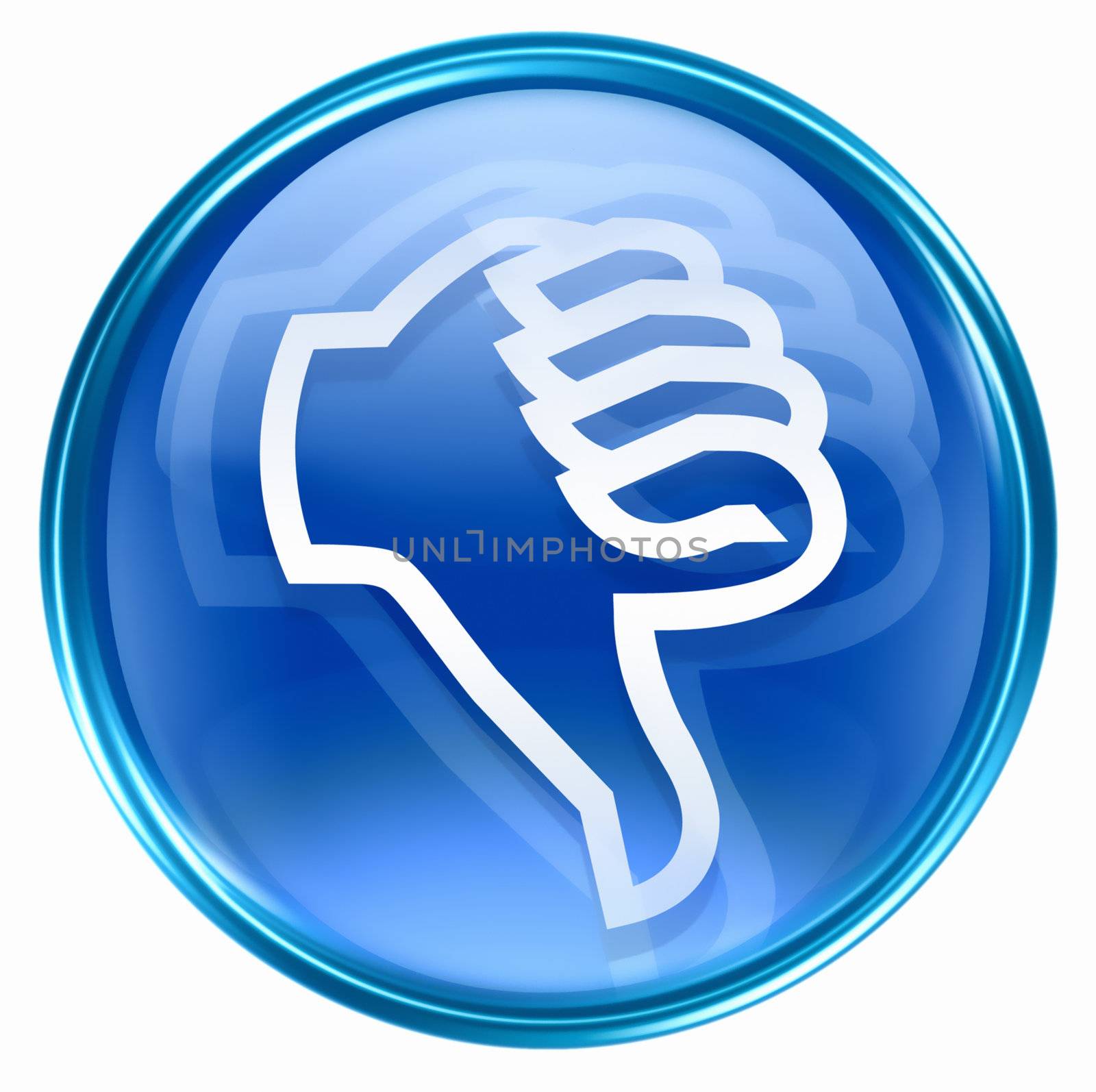  thumb down icon blue, isolated on white background. by zeffss