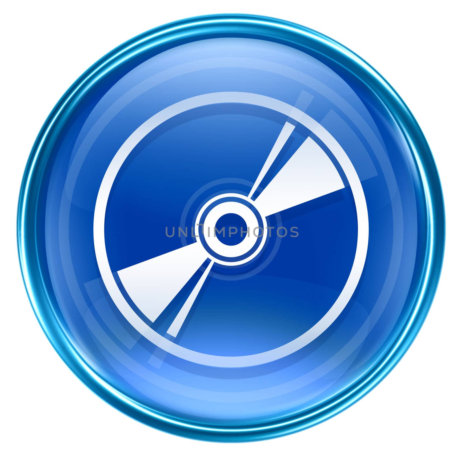 Compact Disc icon blue, isolated on white background by zeffss