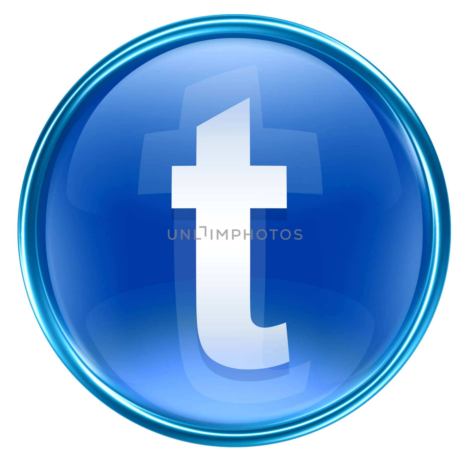 Twitter icon blue, isolated on white background