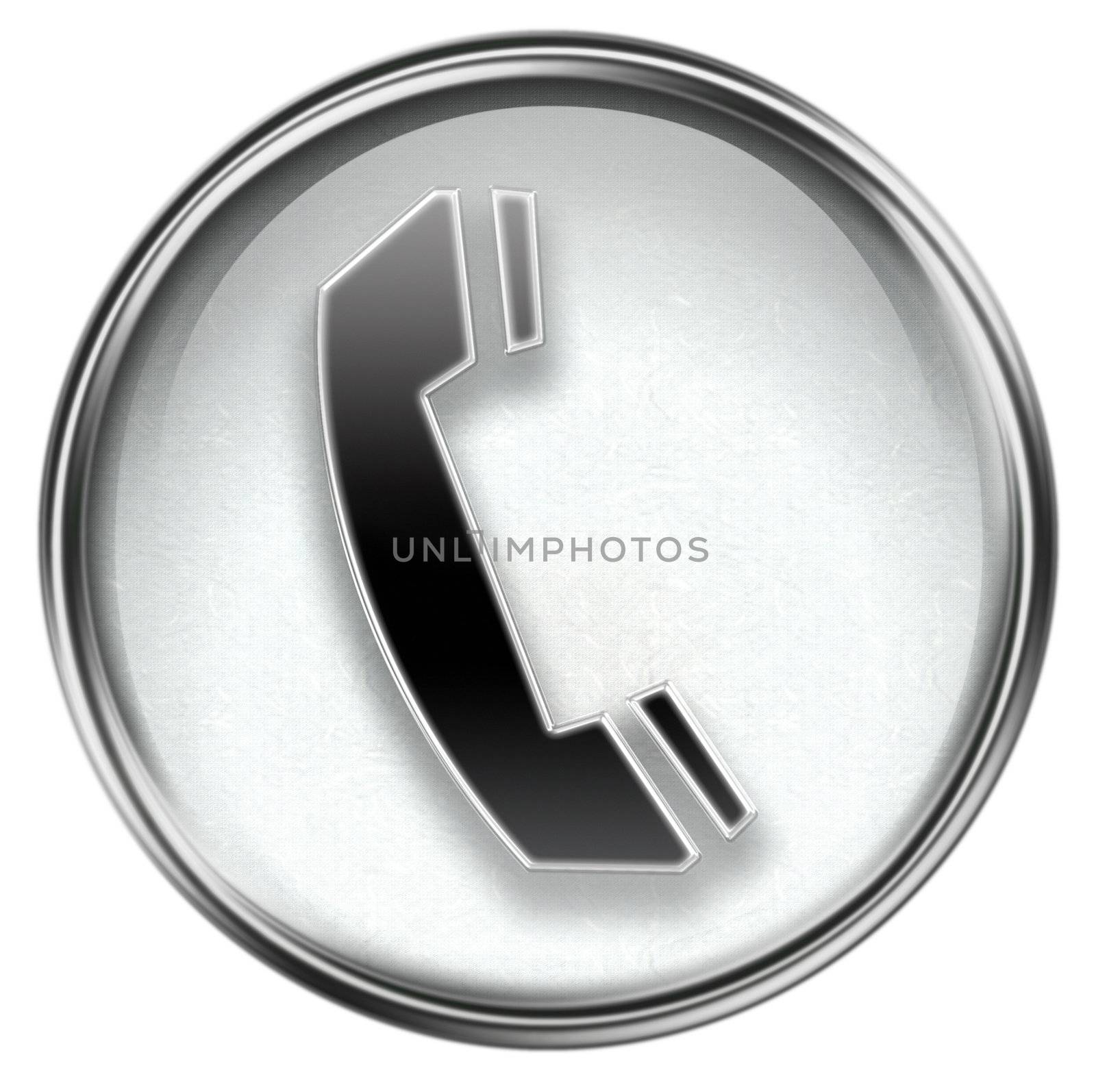 phone icon grey, isolated on white background by zeffss