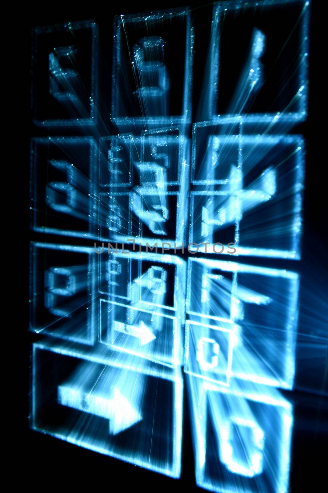 cyber numpad abstract in motion dark