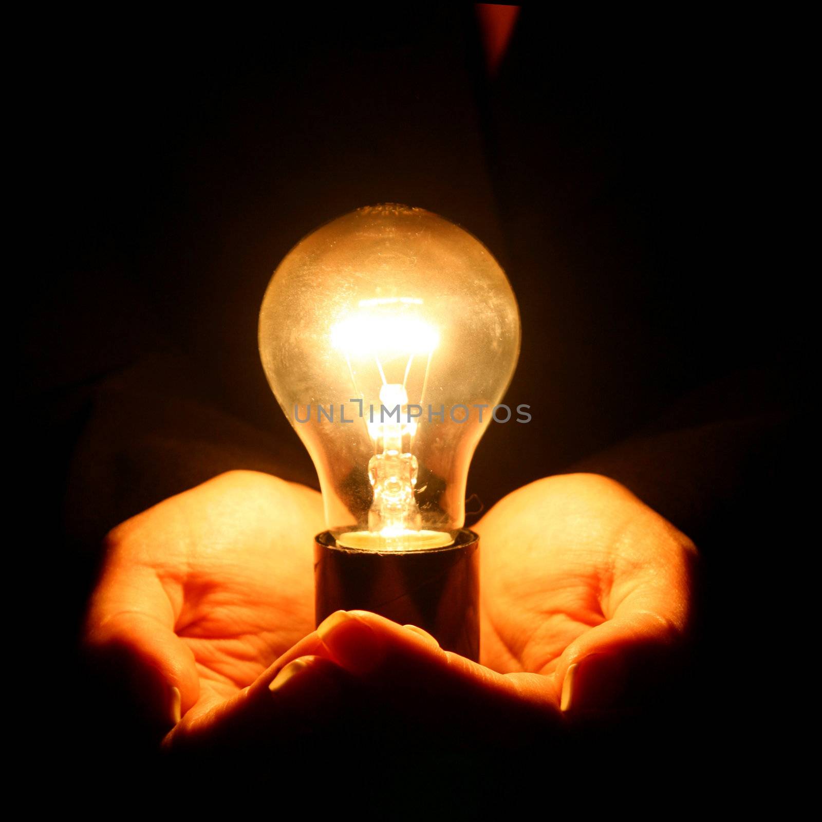 lamp in hand idea concept