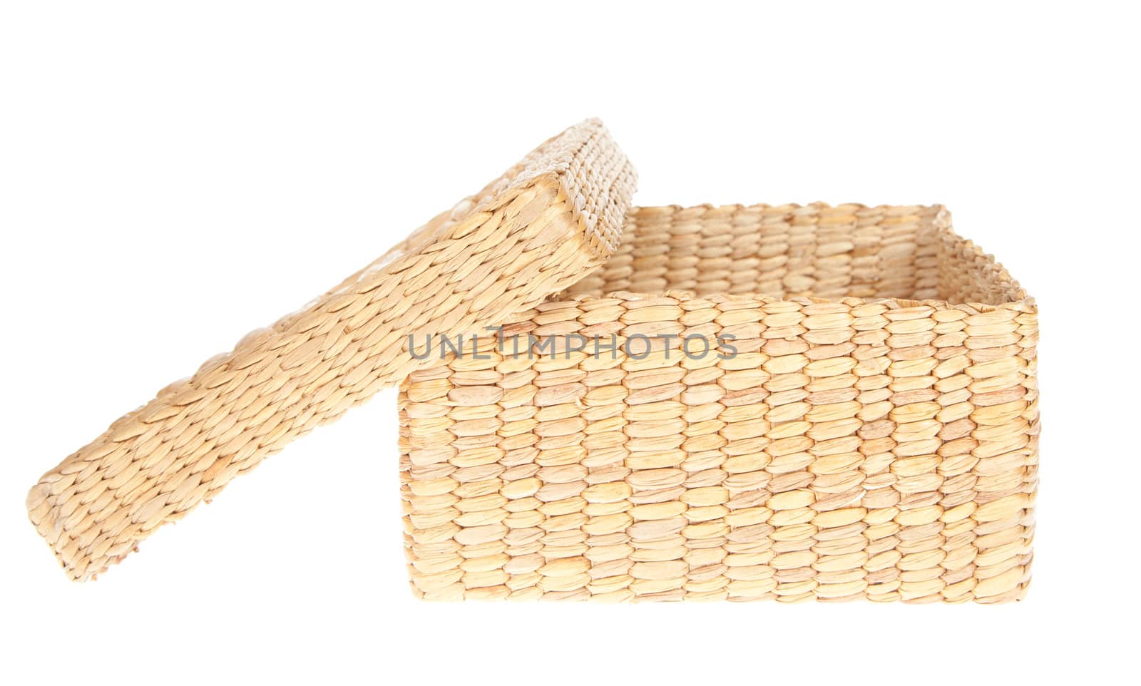 open wicker basket isolated on white background  by FrameAngel