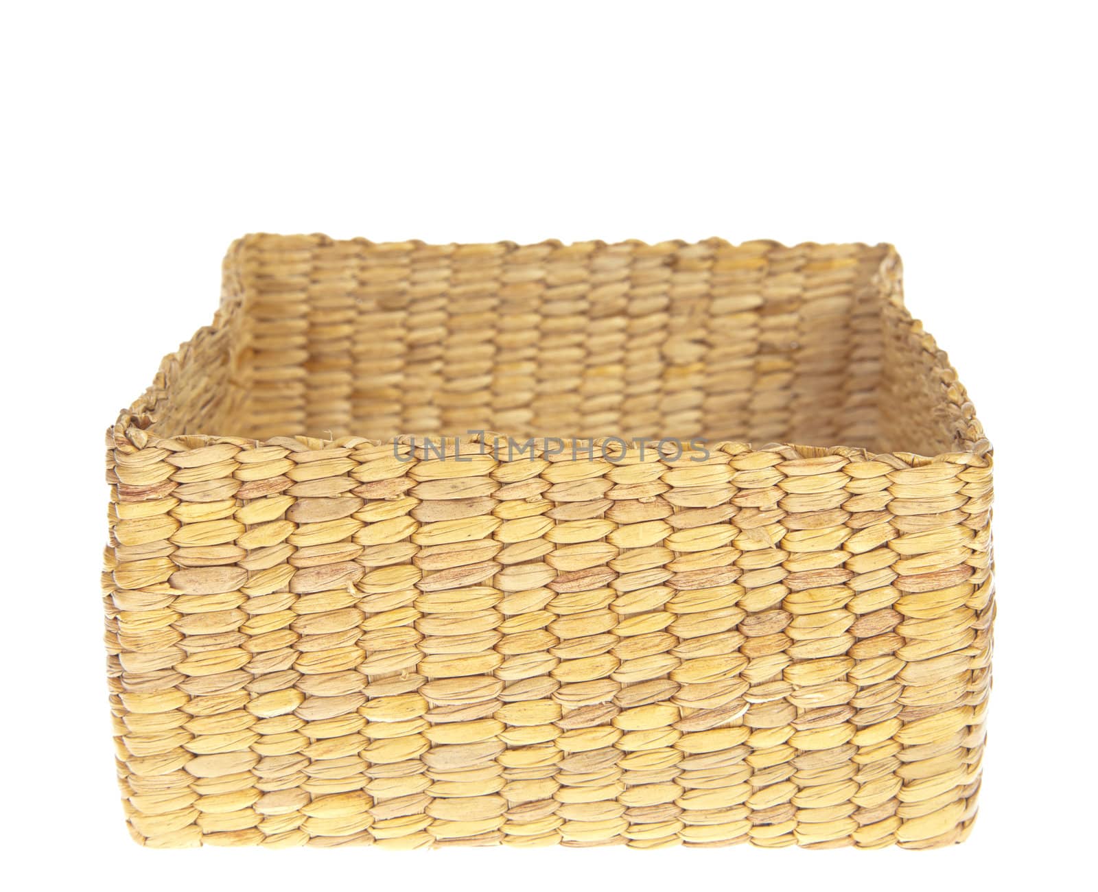 wicker basket isolated on white background