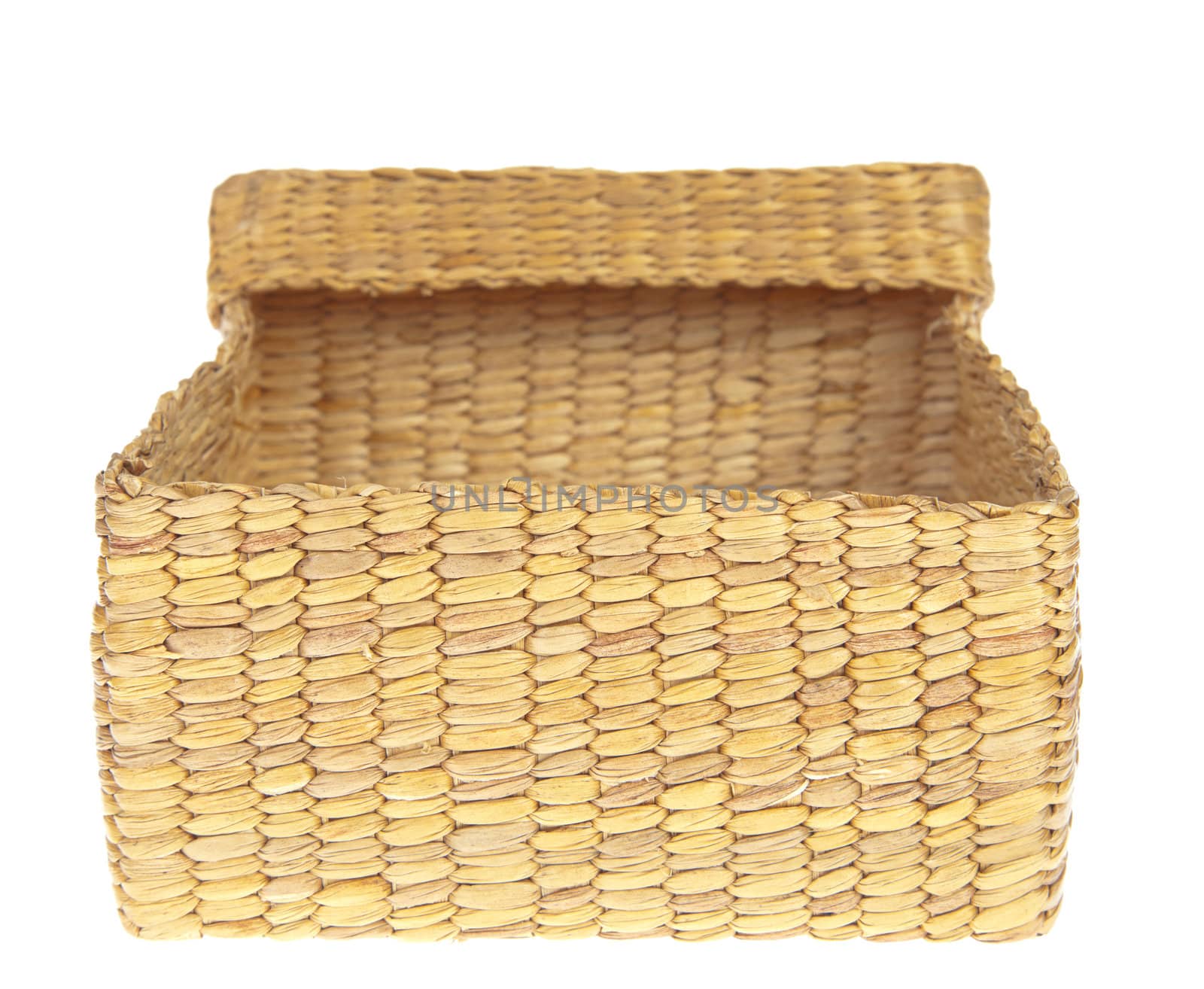 open wicker basket isolated on white background  by FrameAngel