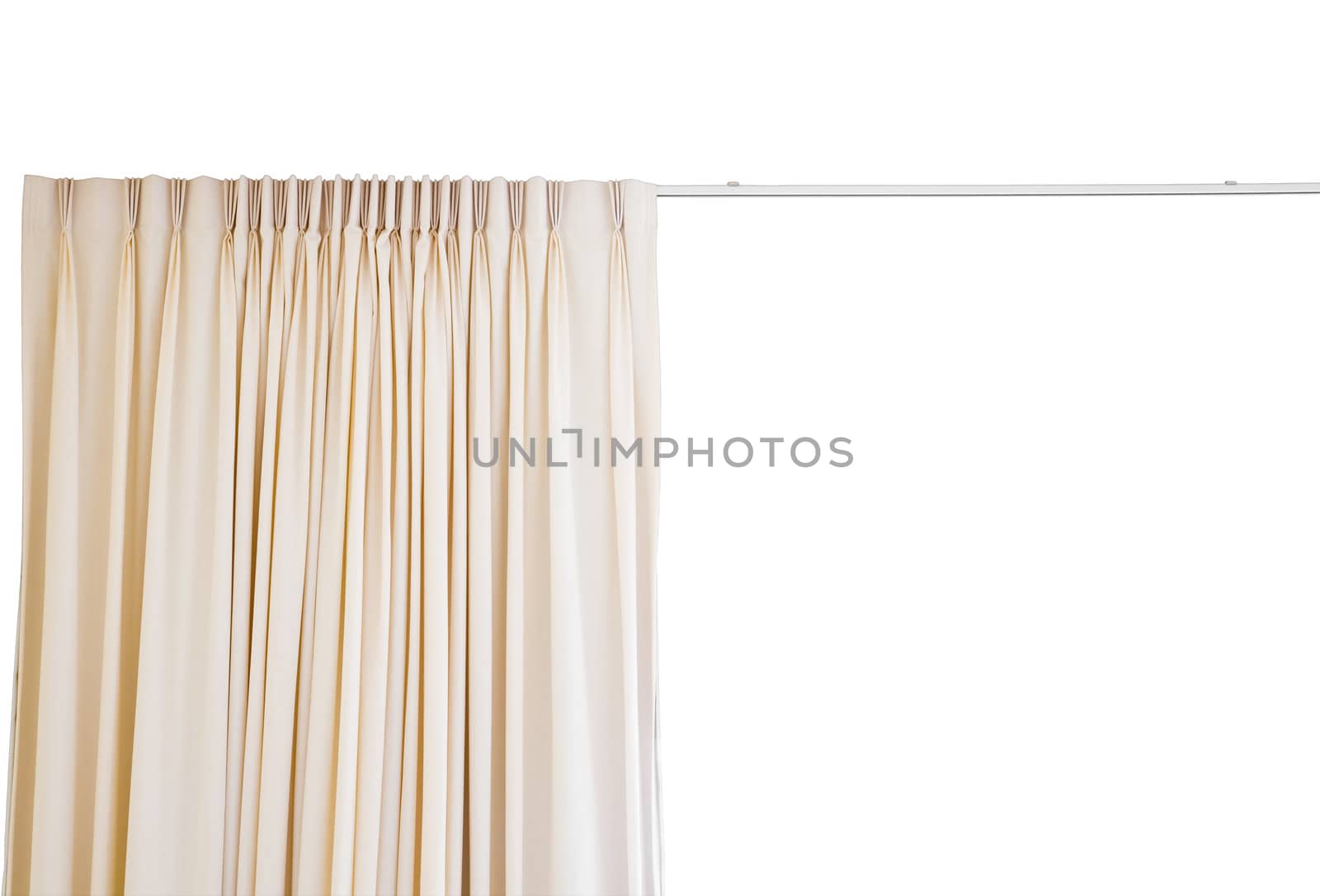 curtain with rail on white background