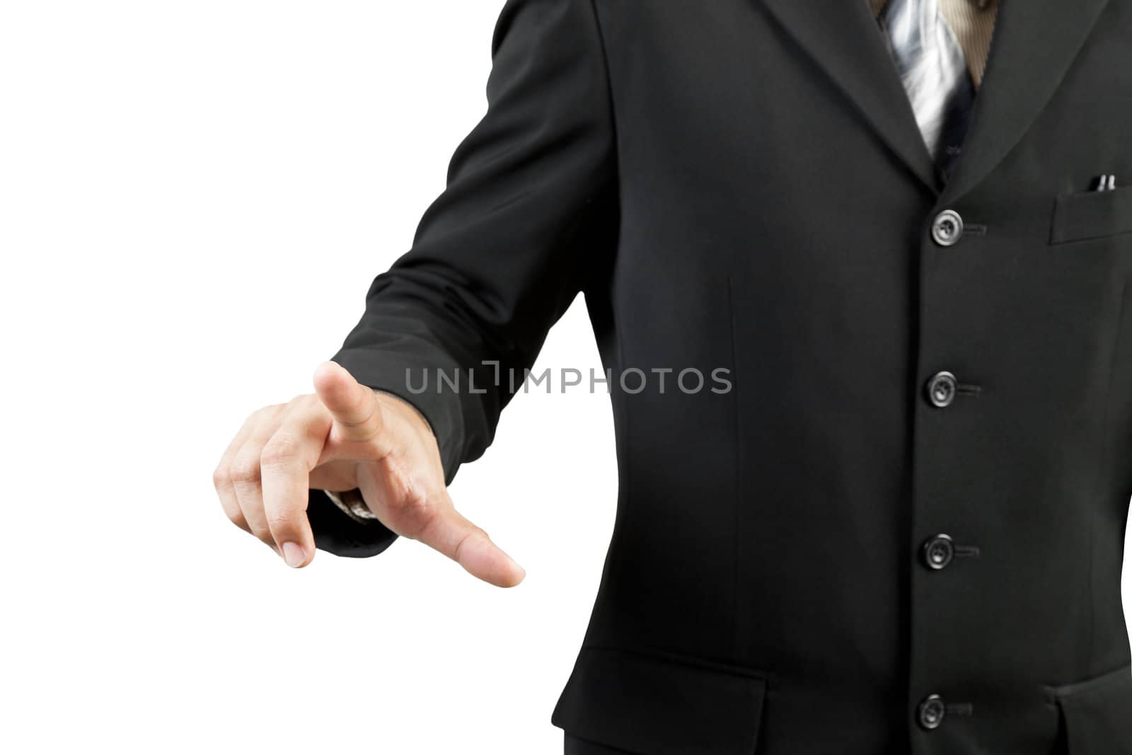 businessman hand pushing by FrameAngel