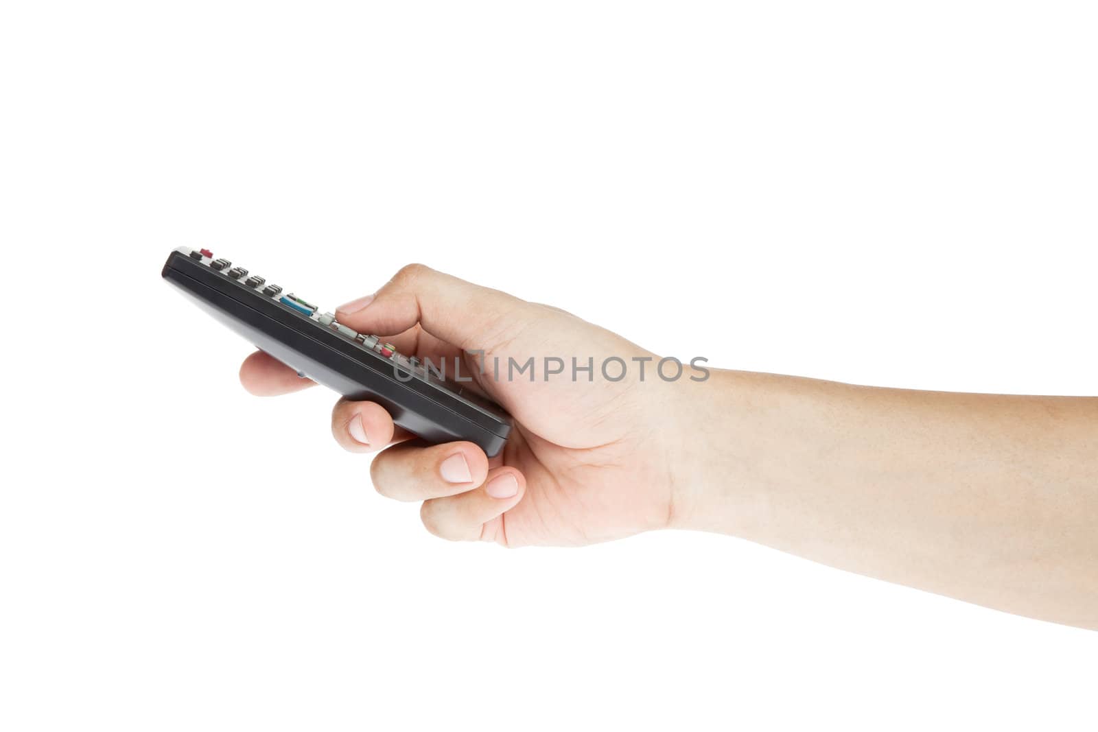 Receiver remote control. Isolated and hand by FrameAngel