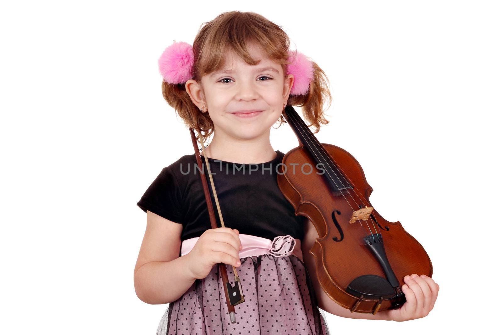 little girl posing with violin
